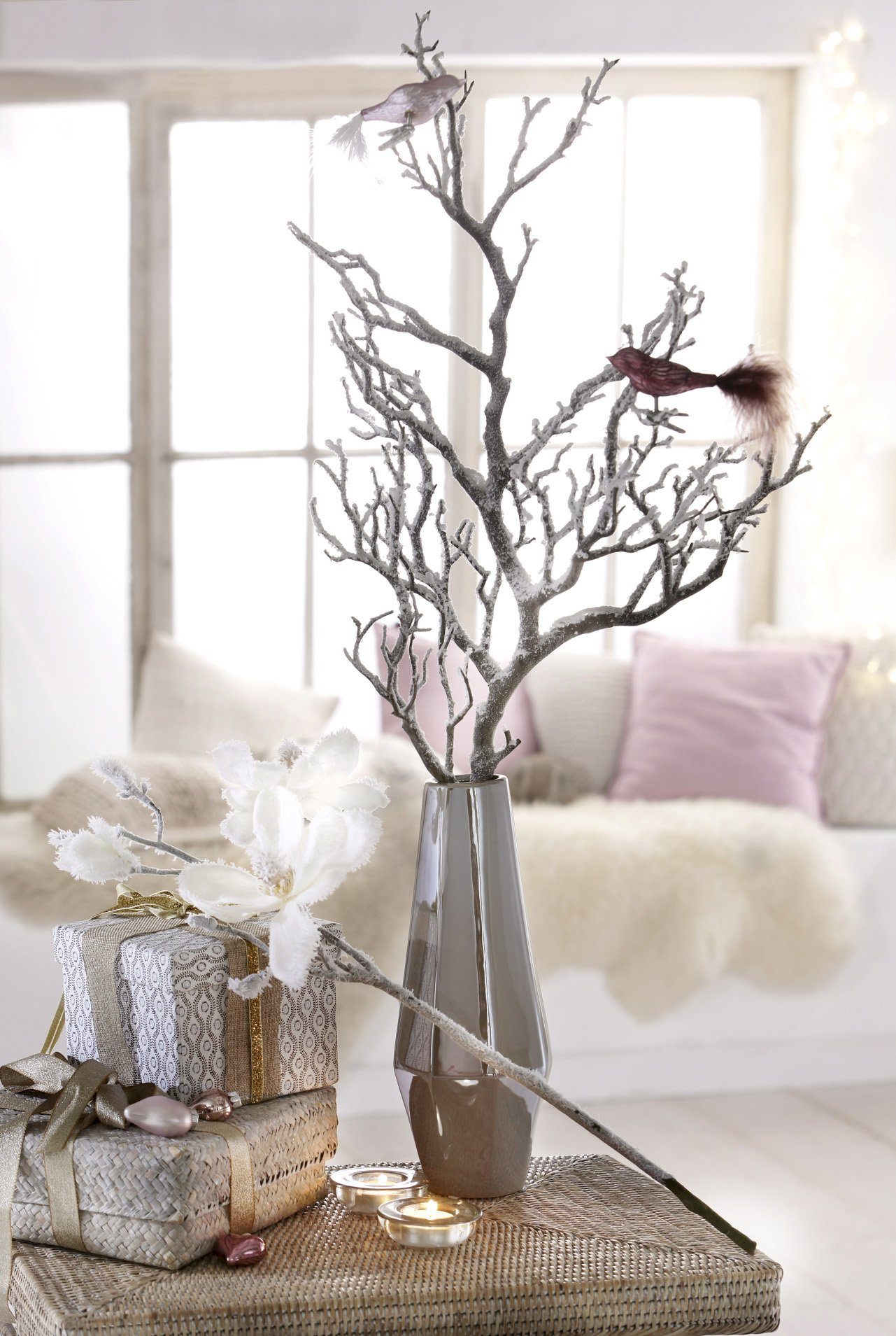 my home Winterse kunstplant Kerst versiering Deco-tak, in frozen uitvoering