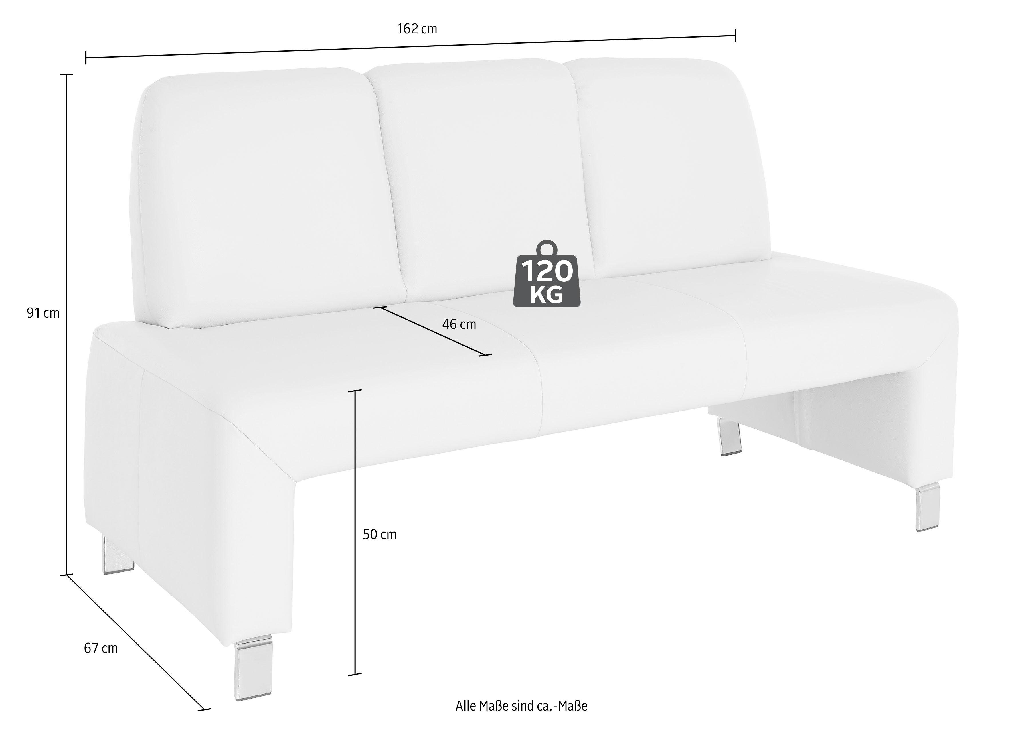exxpo - sofa fashion Bank Intenso, bank, breedte 162 cm, keuze uit leer of textiel hoge bodemvrijheid, vrij in de ruimte te plaatsen, hoog zitcomfort