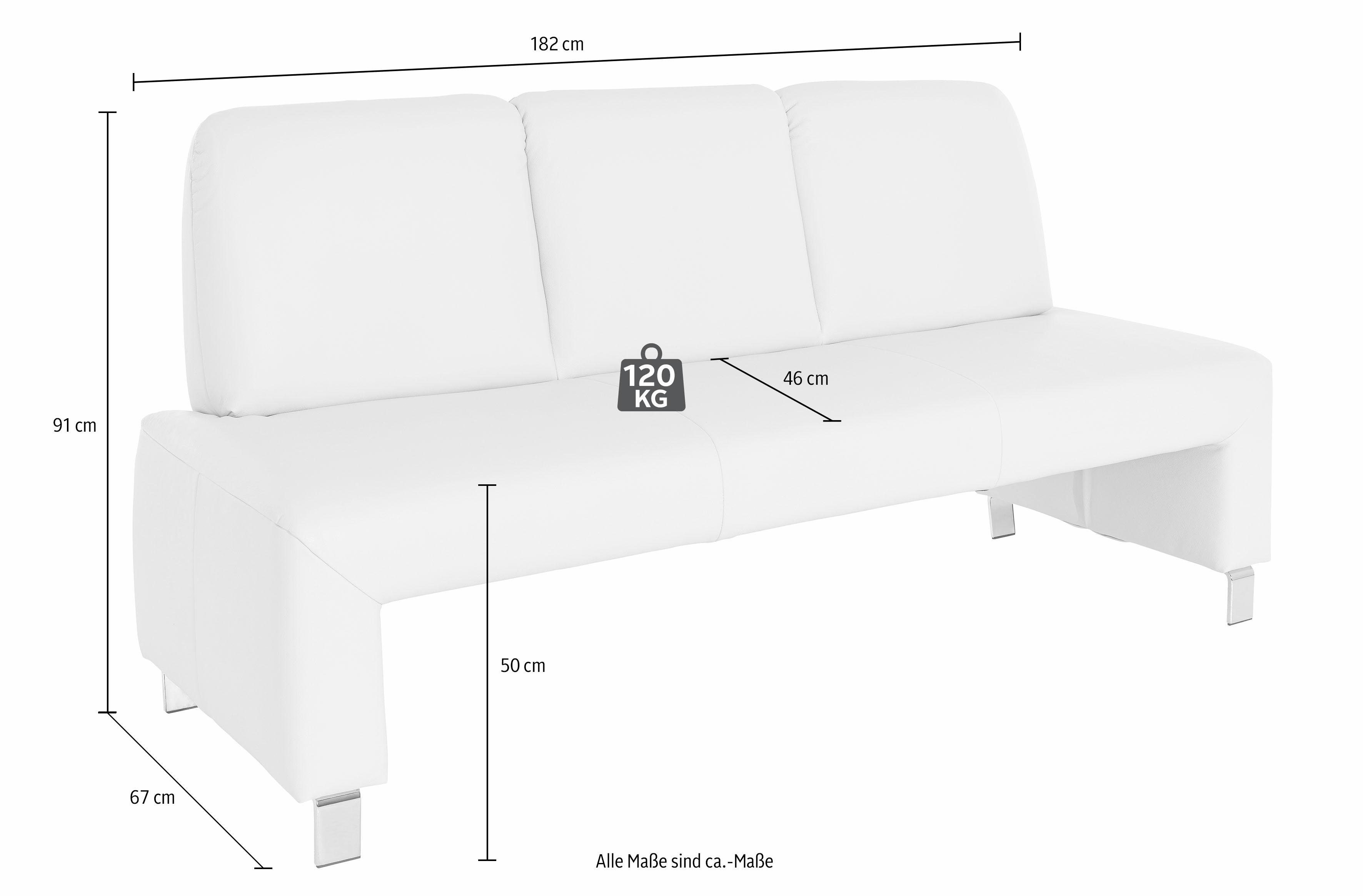exxpo - sofa fashion Bank Intenso, bank, breedte 182 cm, keuze uit leer of textiel hoge bodemvrijheid, vrij in de ruimte te plaatsen, hoog zitcomfort