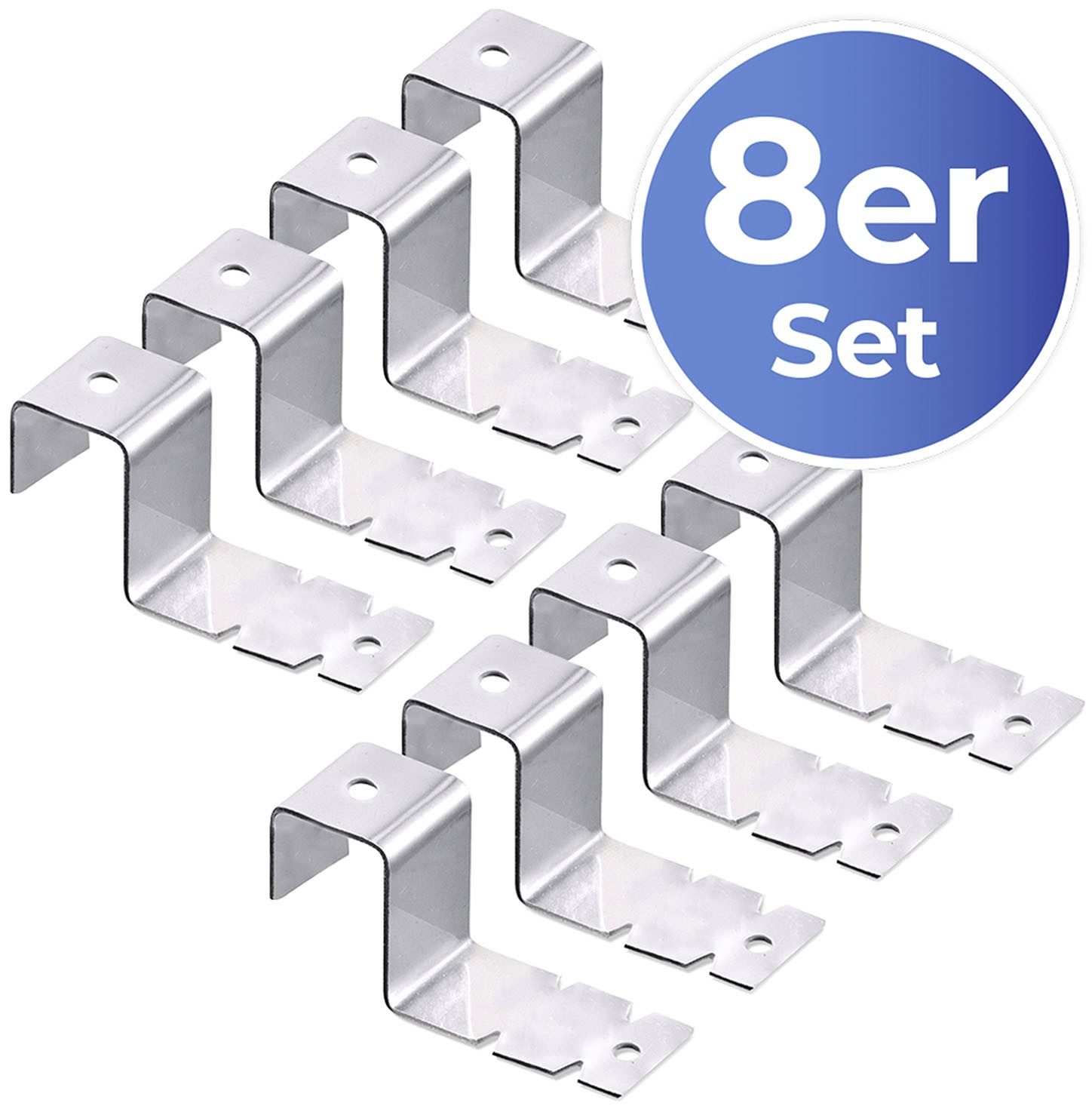 Maximex Raamhaak Set van 8 voor ophangen aan ramen & deuren, voor frames tot 1,8 cm, roestvrij staal (set, 8 stuks)