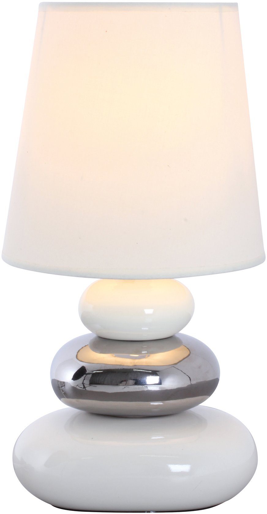näve Tafellamp Stoney met keramieken voet en textielen kap, 1xe14/max.40 w (1 stuk)