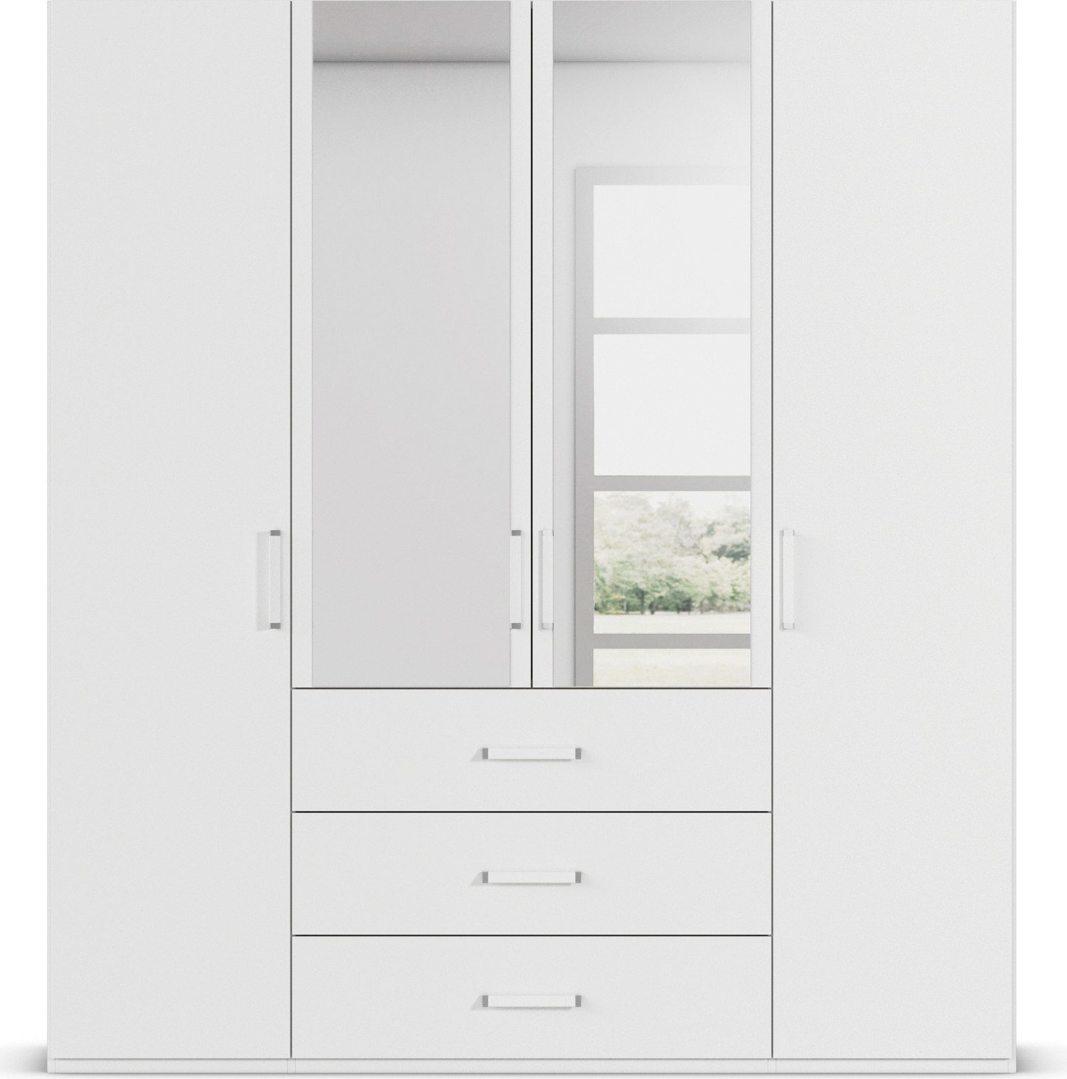 rauch Draaideurkast Kledingkast Kast Garderobe Slaapkamerkast EVELYN in elegante stijl met lades 3 breedtes en 2 hoogtes made in germany