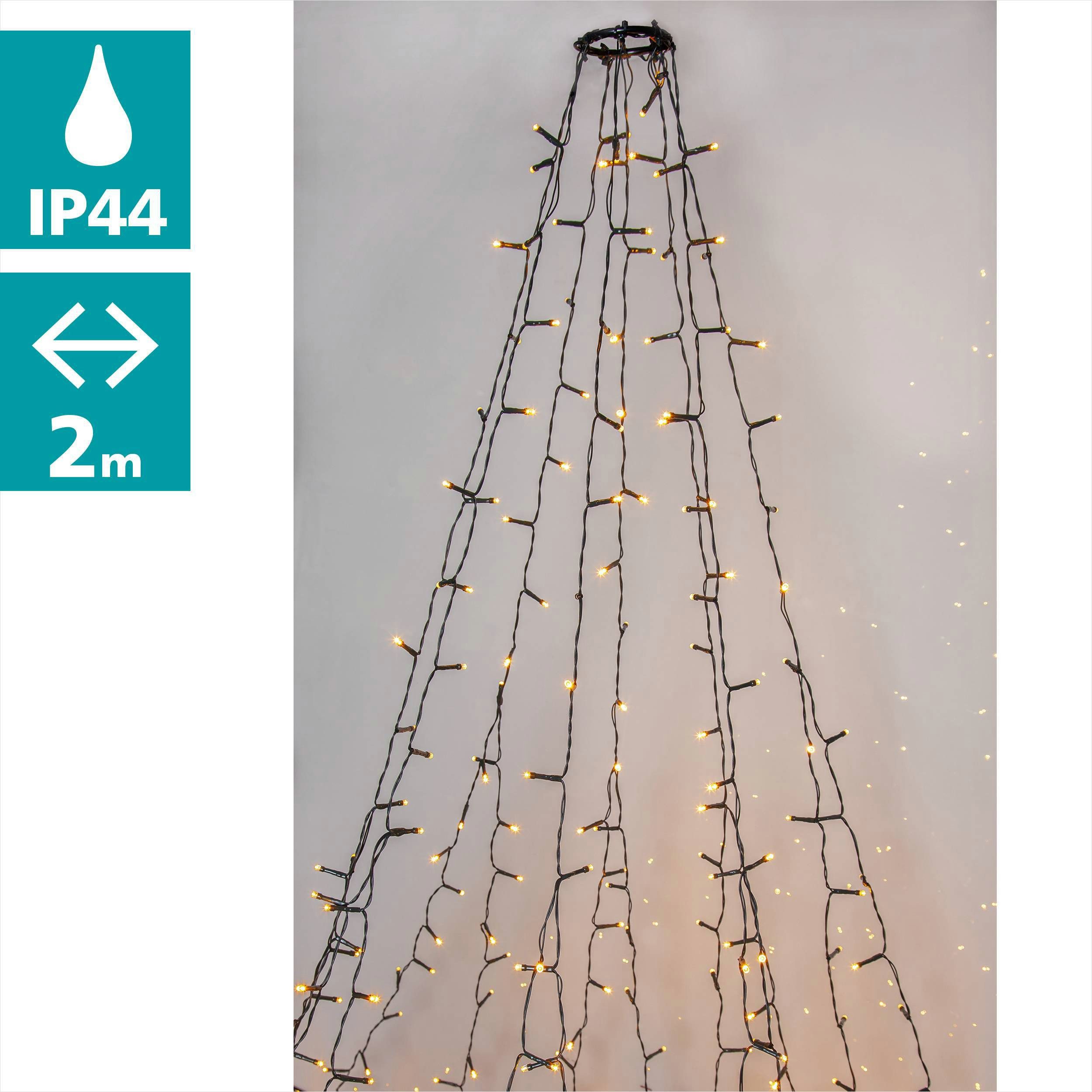 EGLO Led-lichtsnoer GOLDEN WARM WHITE - kerstdecoratie - verlichting - winterdecoratie Lichtketting XXL, buitenverlichting, extra warmwit, met kabel, 16 m (1 stuk)