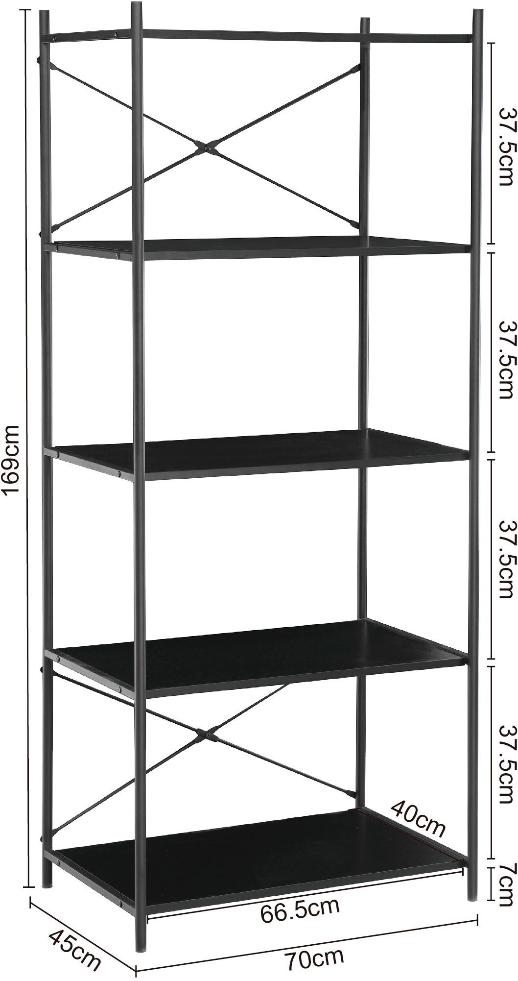 INOSIGN Ordnerrek Koperno Boekenrek, metalen frame, 4 vakken voor ordners, hoogte 169 cm