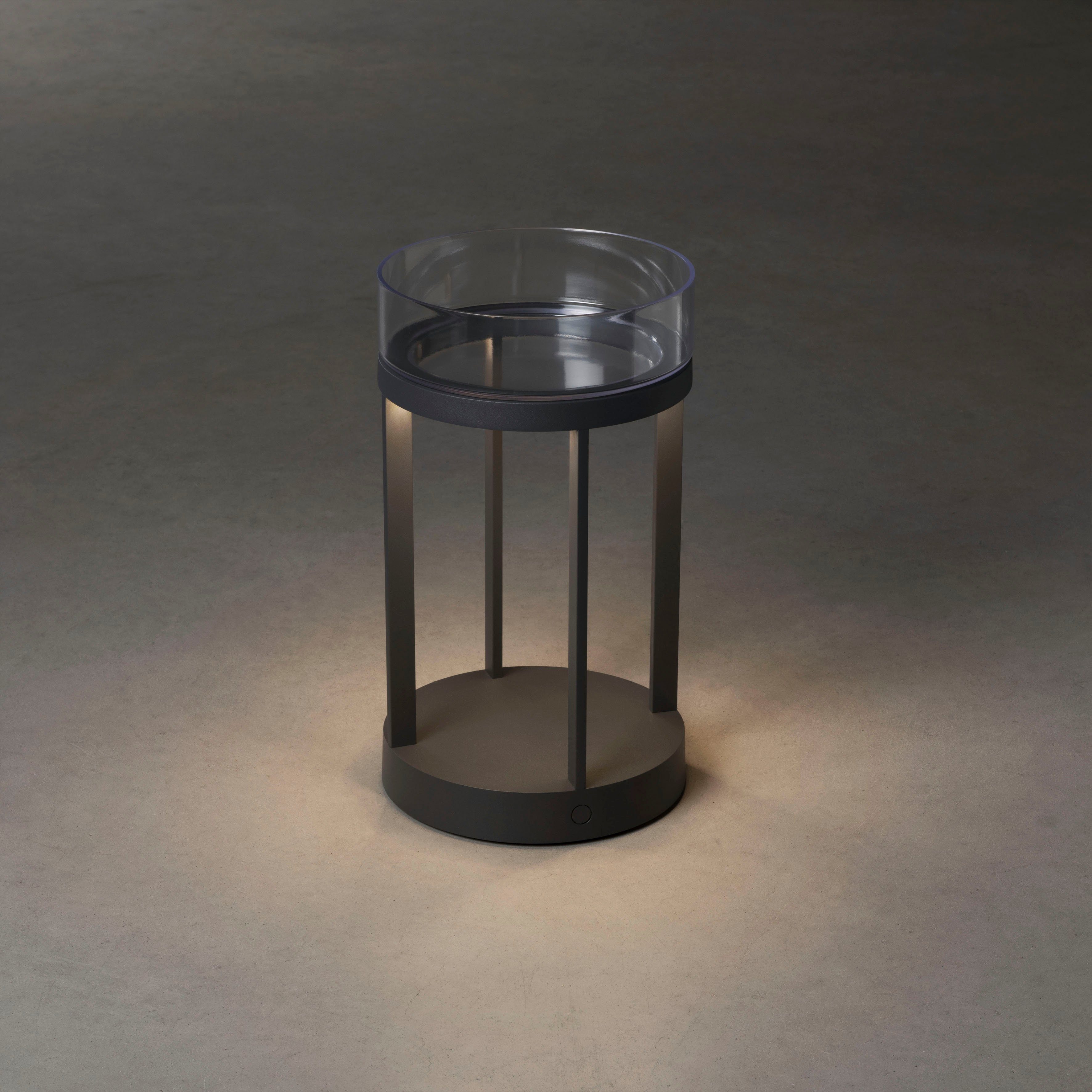 KONSTSMIDE Led-lantaarn Chieti Chieti LED USB-lantaarn, dimbaar 2700/3000K glasdeksel (2 stuks)