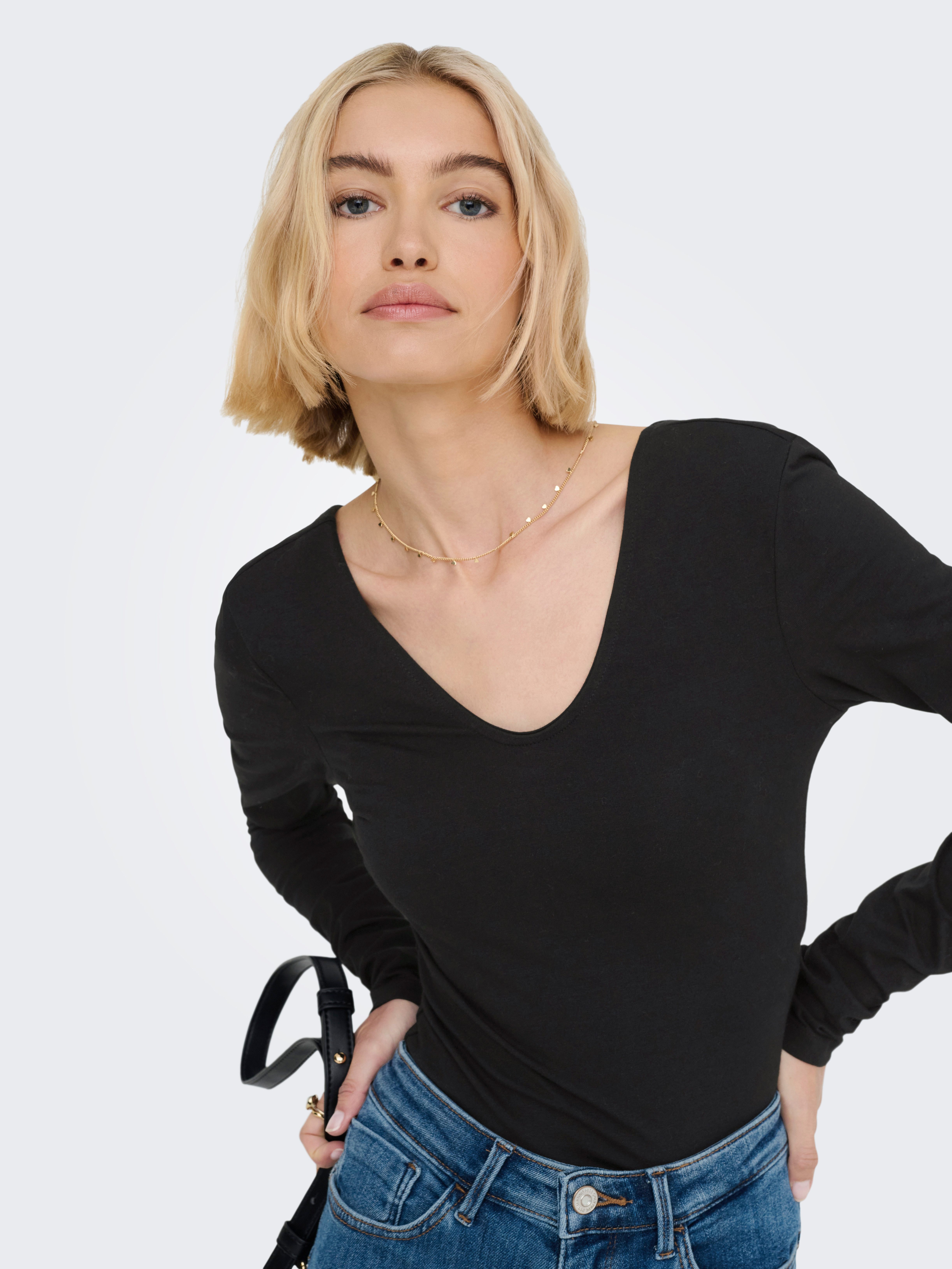 Only Body ONLLIVE LOVE V NECK L/S BODY CS JR