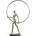 casablanca by gilde decoratief figuur sculptuur gym, antiek-finish decoratief object, hoogte 34 cm, van vernikkeld aluminium, goud- of zilverkleur, woonkamer (1 stuk) zilver