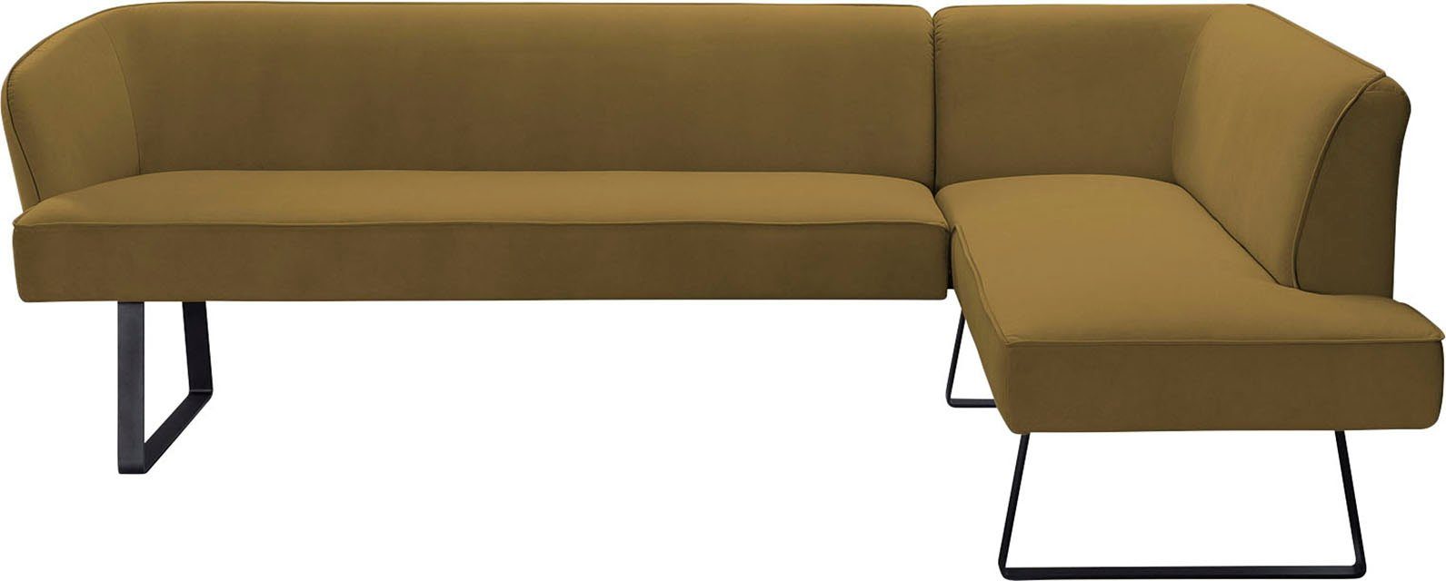exxpo - sofa fashion Hoekbank Americano met opstaande naad en metalen poten, bekleding in verschillende kwaliteiten