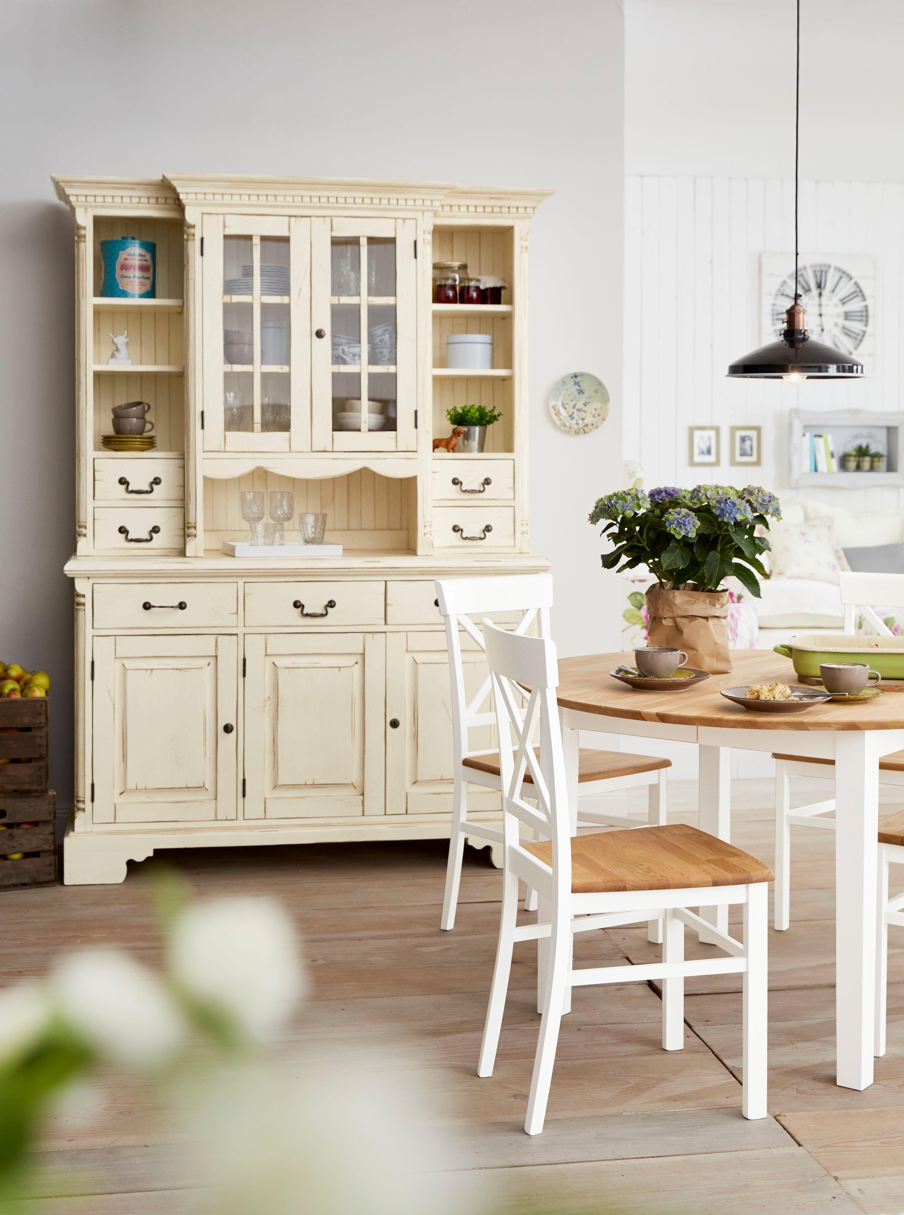 Home affaire Eettafel Time massief houten FSC tafel Diameter 120 cm, met uitschuiffunctie, keukentafel, bestseller