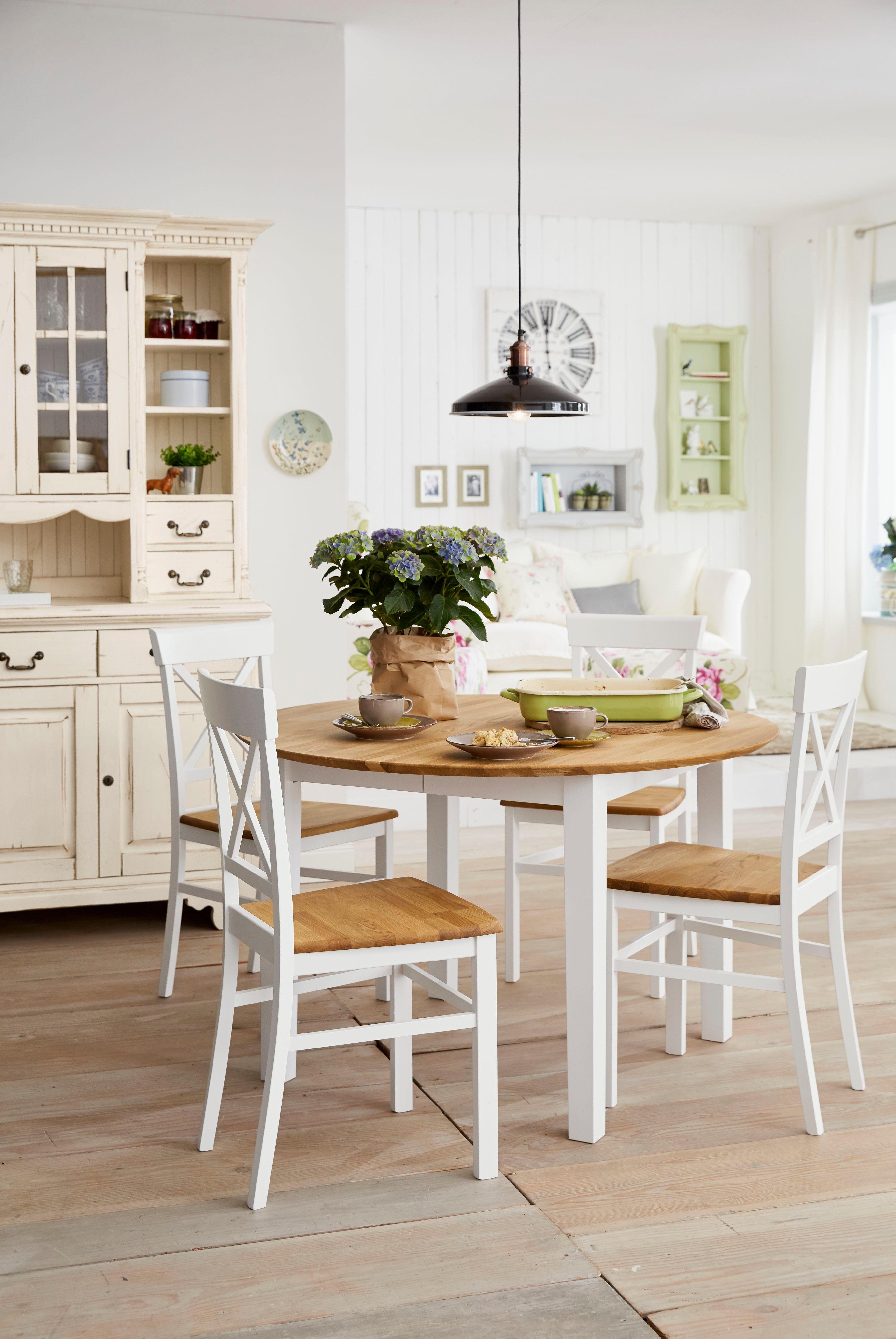Home affaire Eettafel Time massief houten FSC tafel Diameter 120 cm, met uitschuiffunctie, keukentafel, bestseller