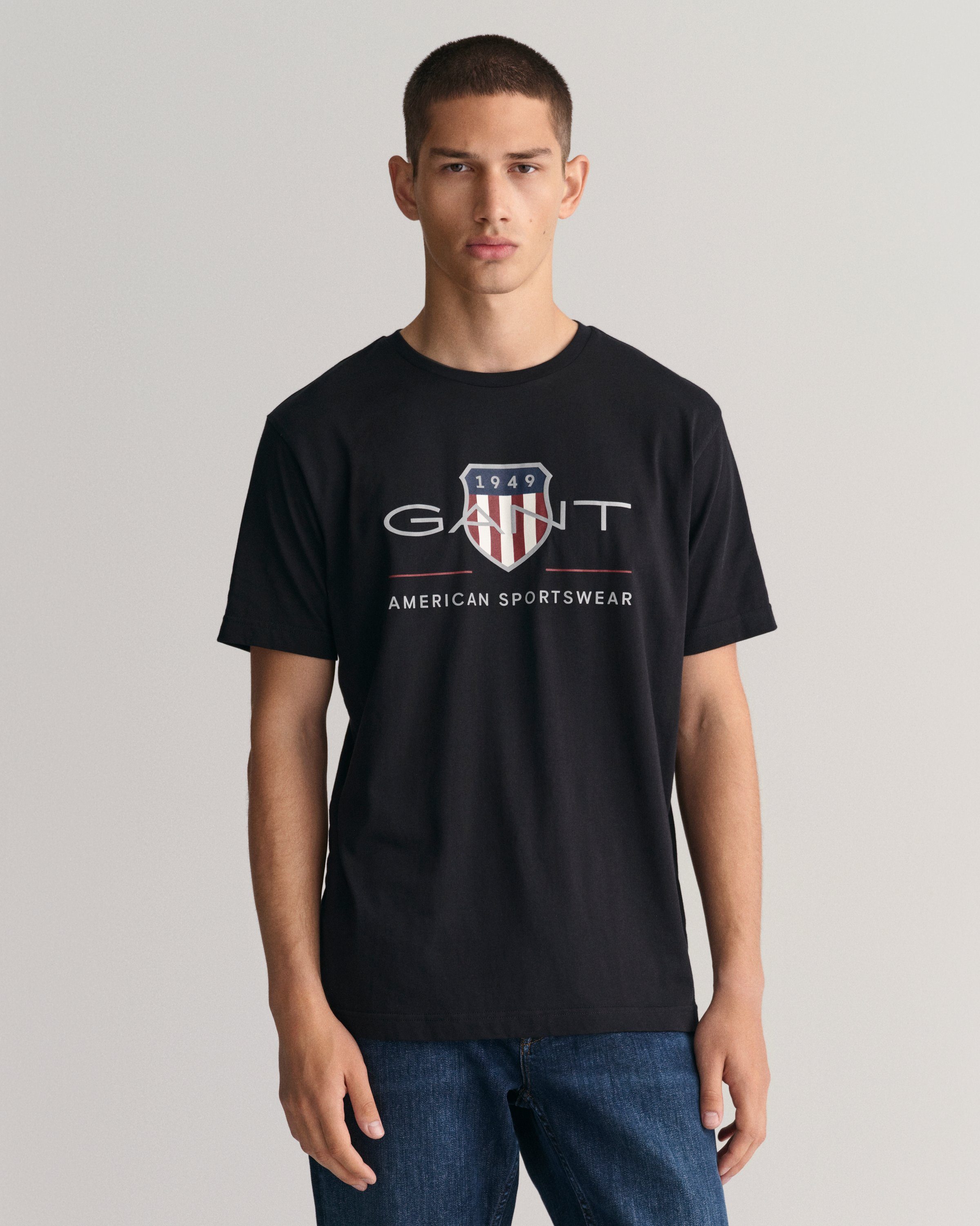 Gant T-shirt REG ARCHIVE SHIELD SS T-SHIRT heren t-shirts maat M zwart