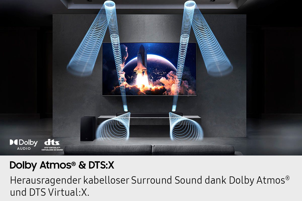 Samsung Soundbar HW-Q610GF Q-soundbar 3.1.2-kanaals surround systeem, dolby atmos i dts:x, adaptief geluid