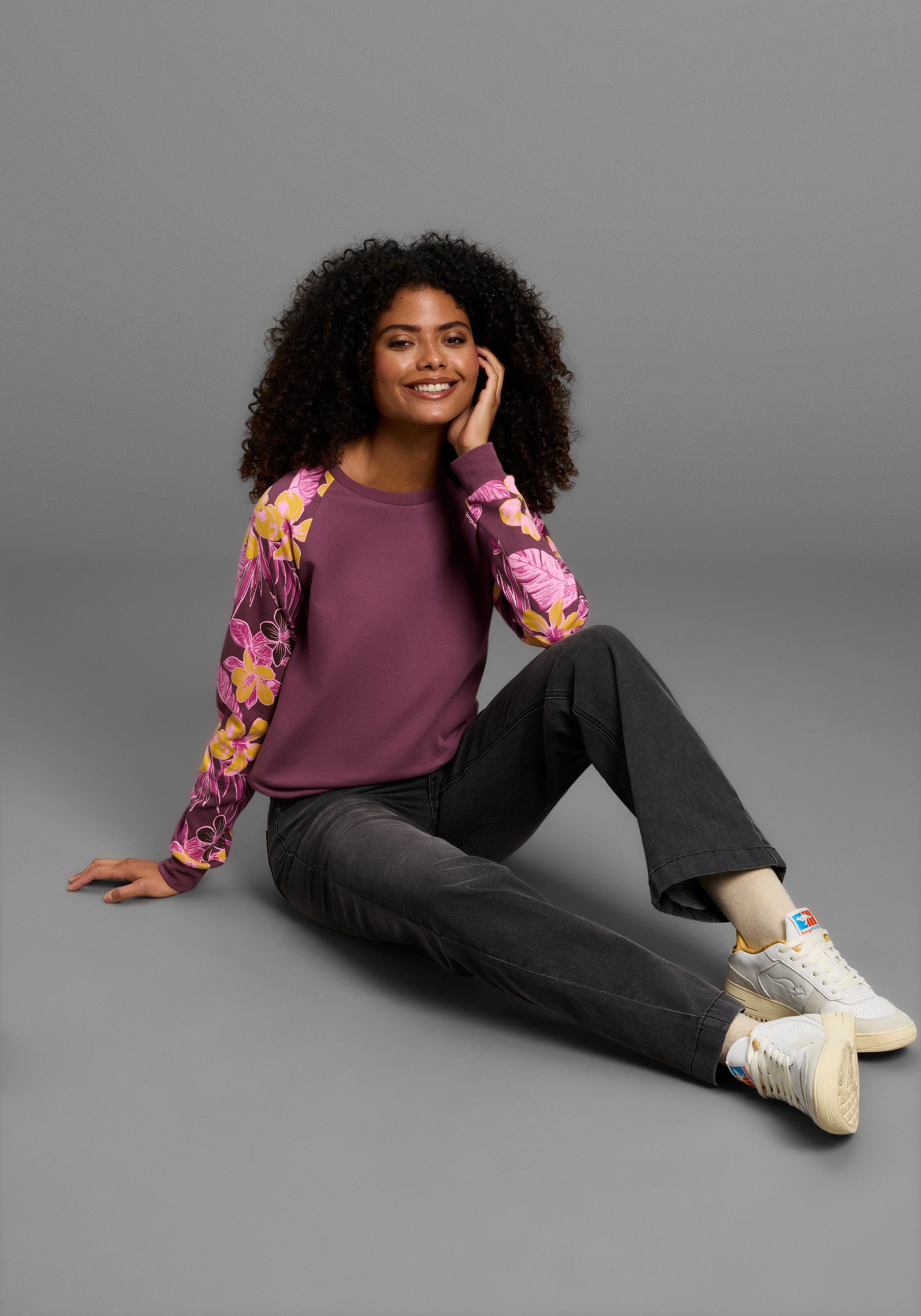 KangaROOS Sweatshirt Mouwen met bloemenprint