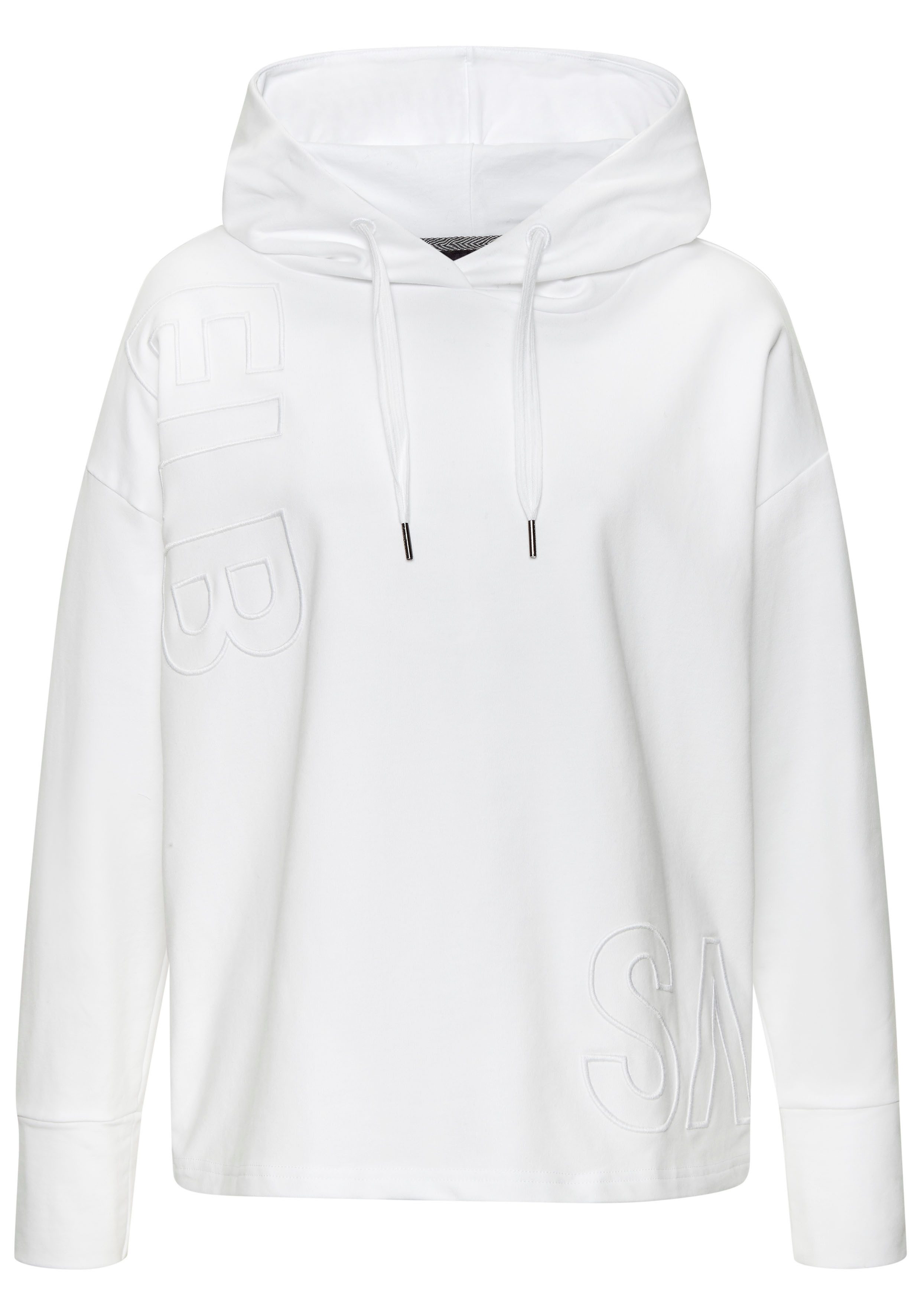 Elbsand Hoodie ELGIN met logo-borduurwerk, losse hoodie van elastische katoen