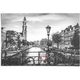 reinders! poster de grachten van amsterdam: brug - fiets - stad - nederland (1 stuk) zwart
