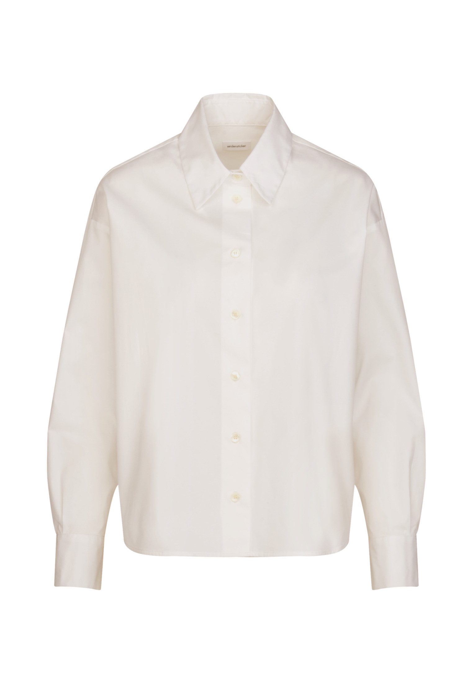 seidensticker Overhemdblouse Zwarte roos Lange mouwen kraag uni
