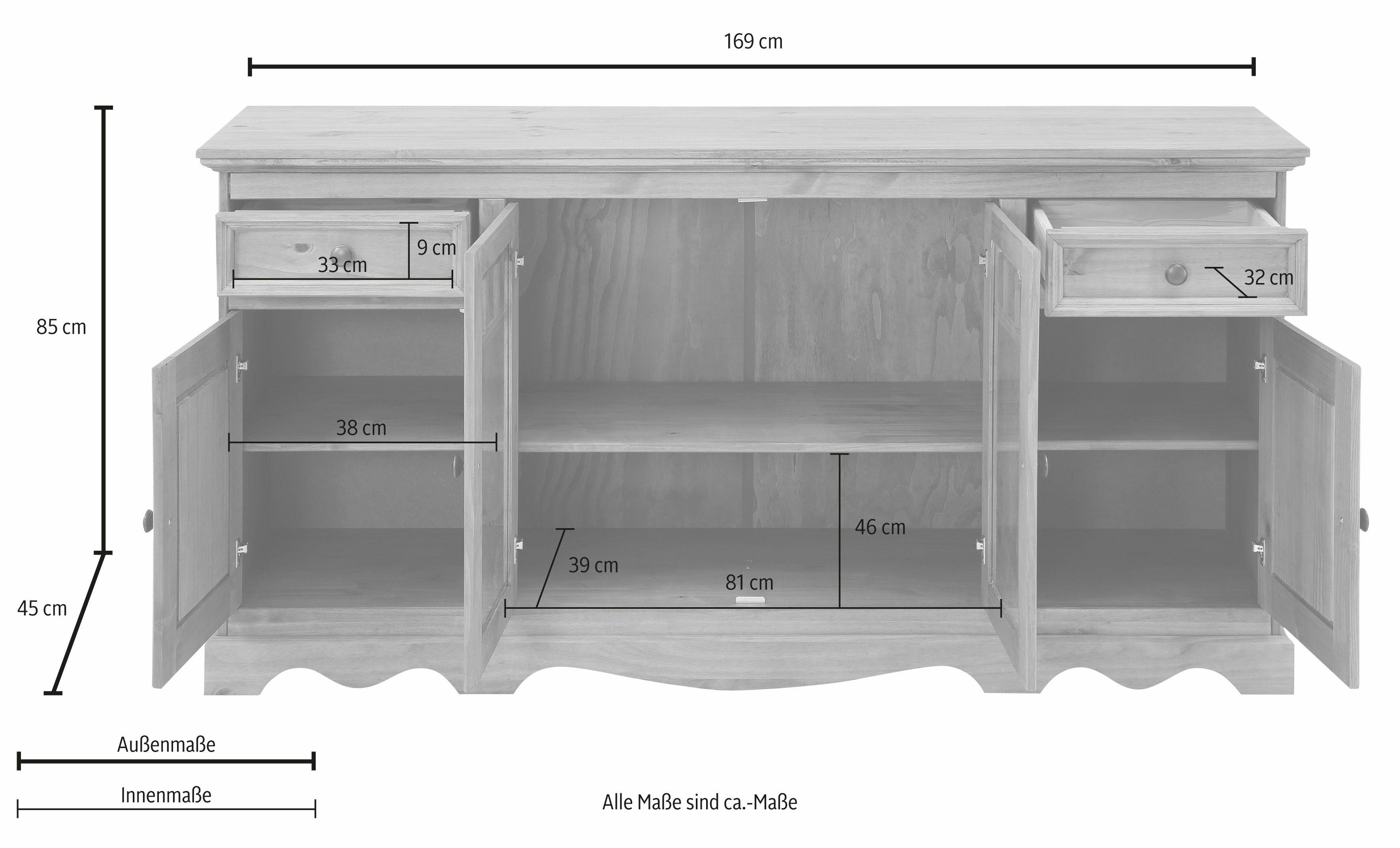 Home affaire Dressoir MELISSA Commode, breedte 169 cm