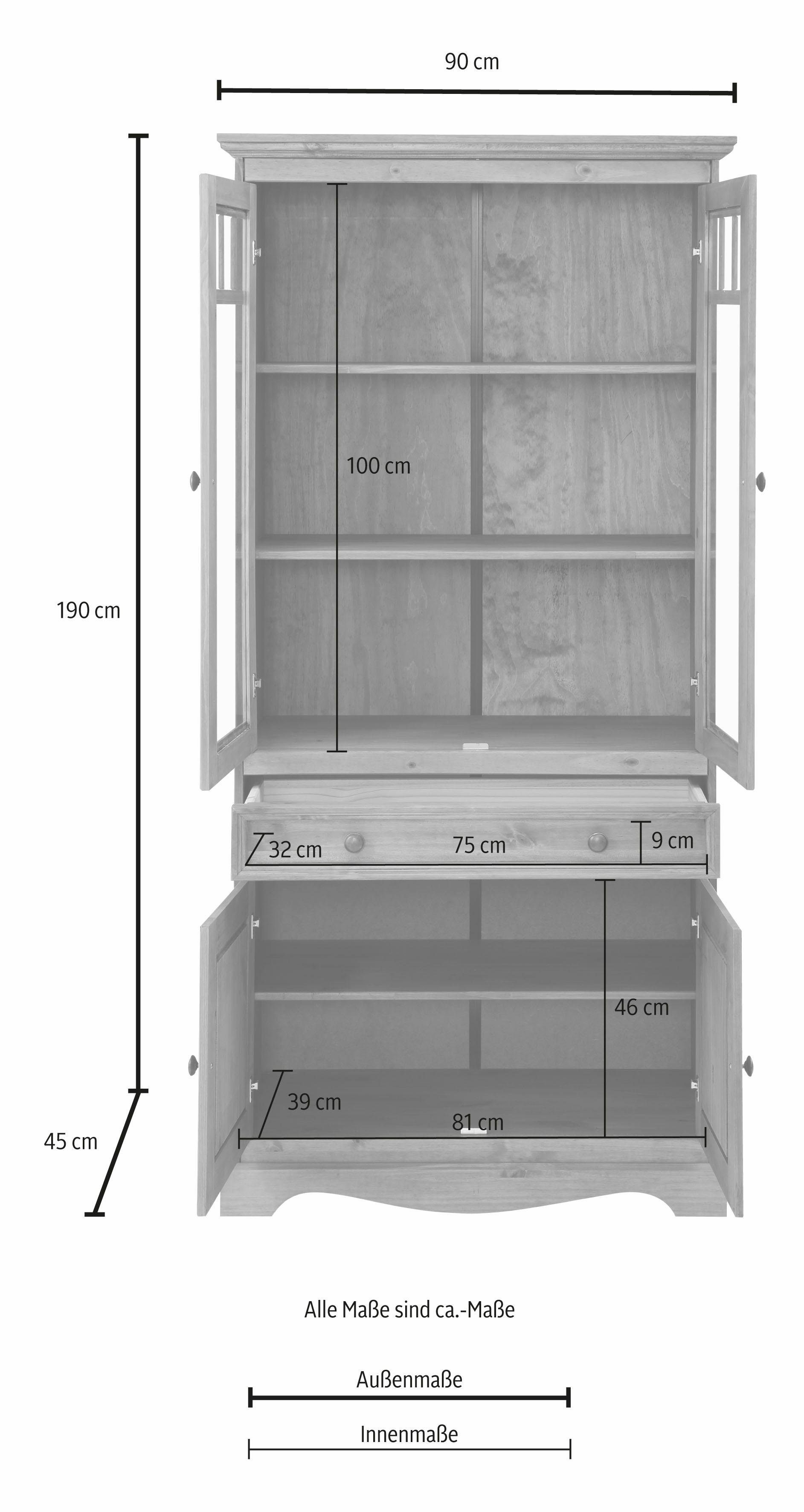 Home affaire Vitrinekast MELISSA Hoogte 190 cm