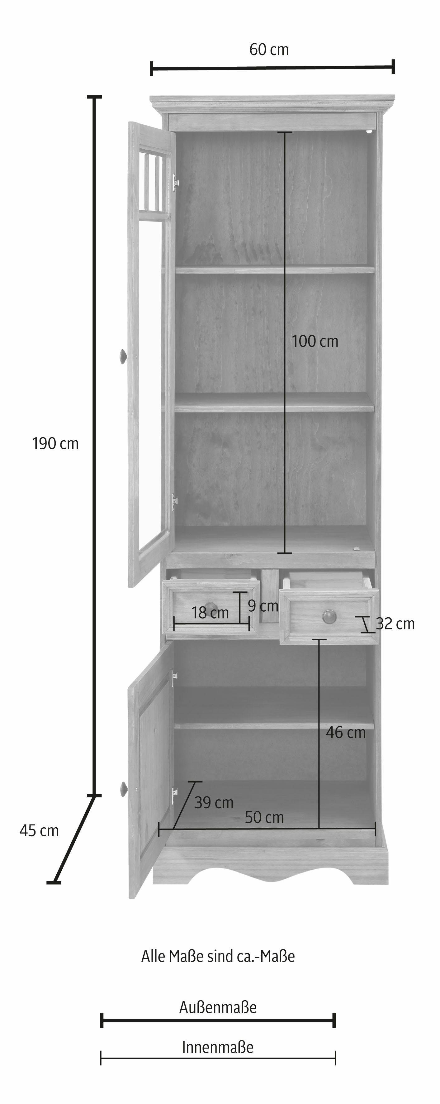 Home affaire Vitrinekast MELISSA Hoogte 190 cm