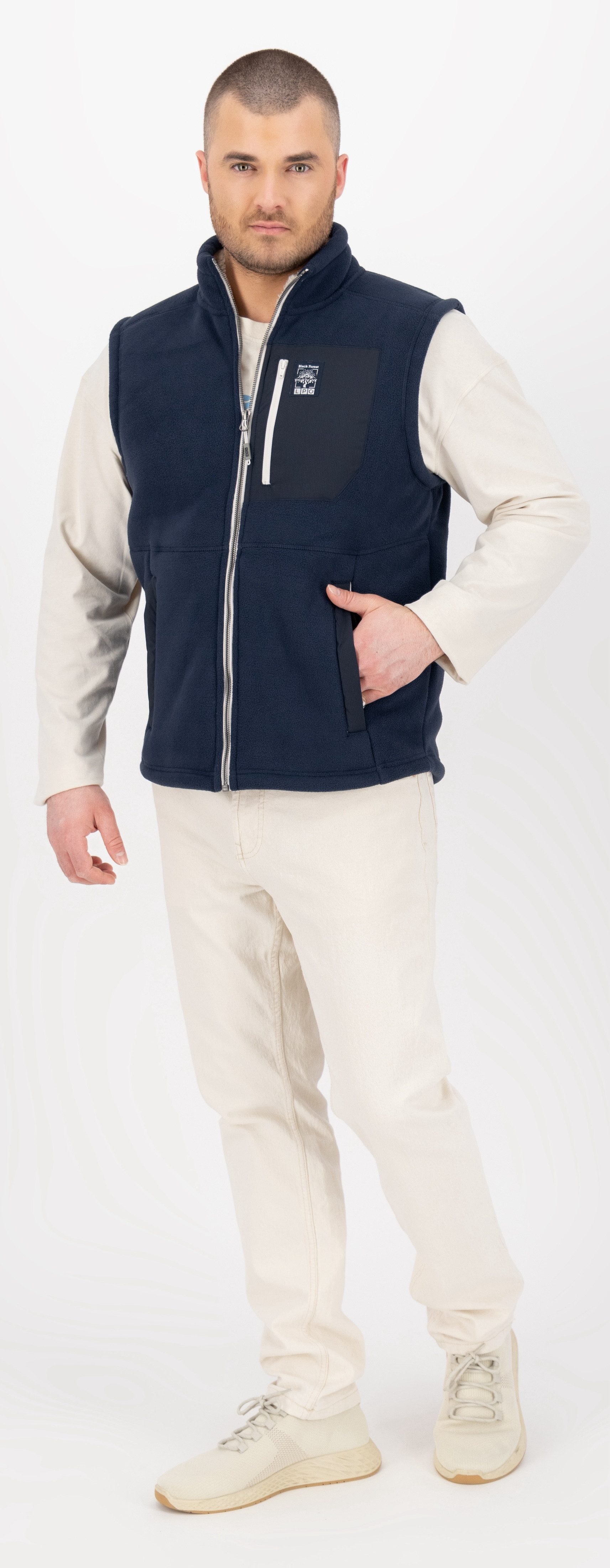 LPO Functionele bodywarmer RAVIN MN Staande kraag, gevoerd met langharig fleece