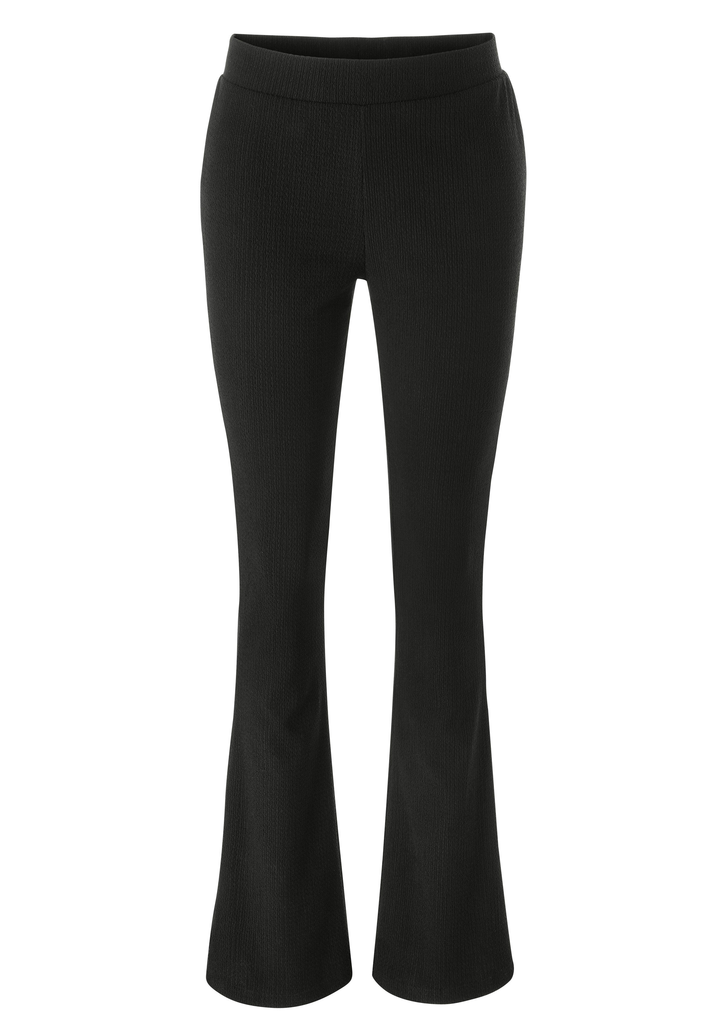 Aniston CASUAL Broek met wijde pijpen van zachte, gestructureerde jersey - nieuwe collectie