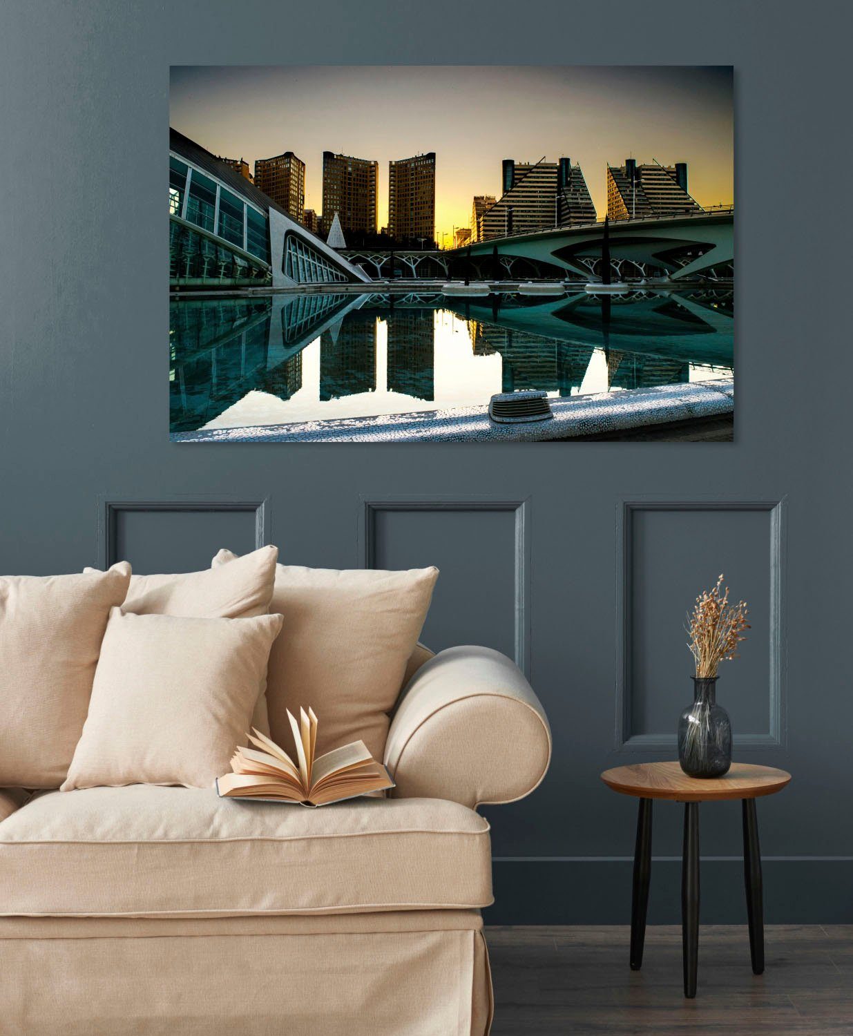 queence Artprint op acrylglas Zee brug Fine Art-print in galeriekwaliteit