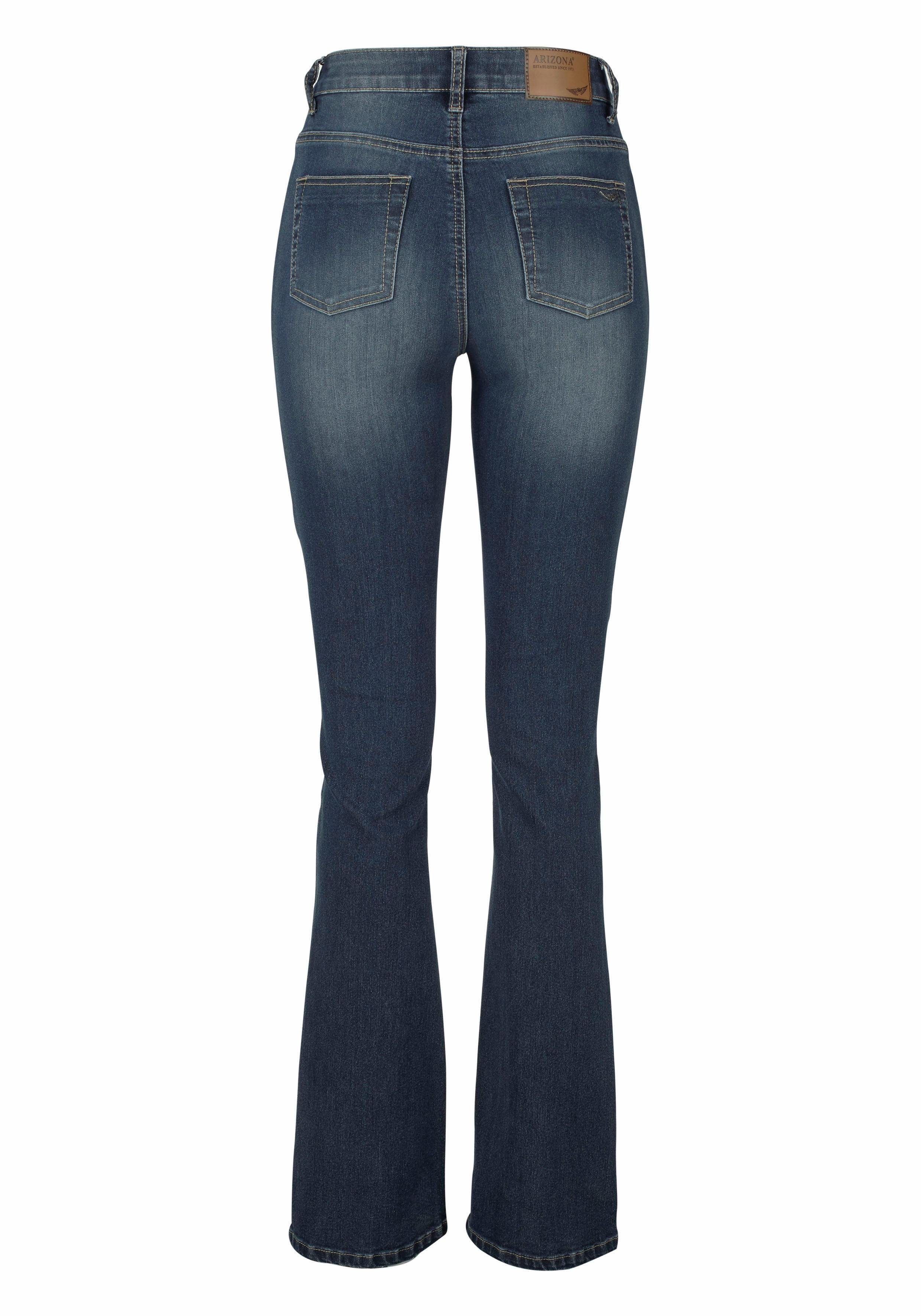 Arizona Bootcut jeans Shaping elastische pasvorm, bootcut-pasvorm, used-wassing, hoge taille