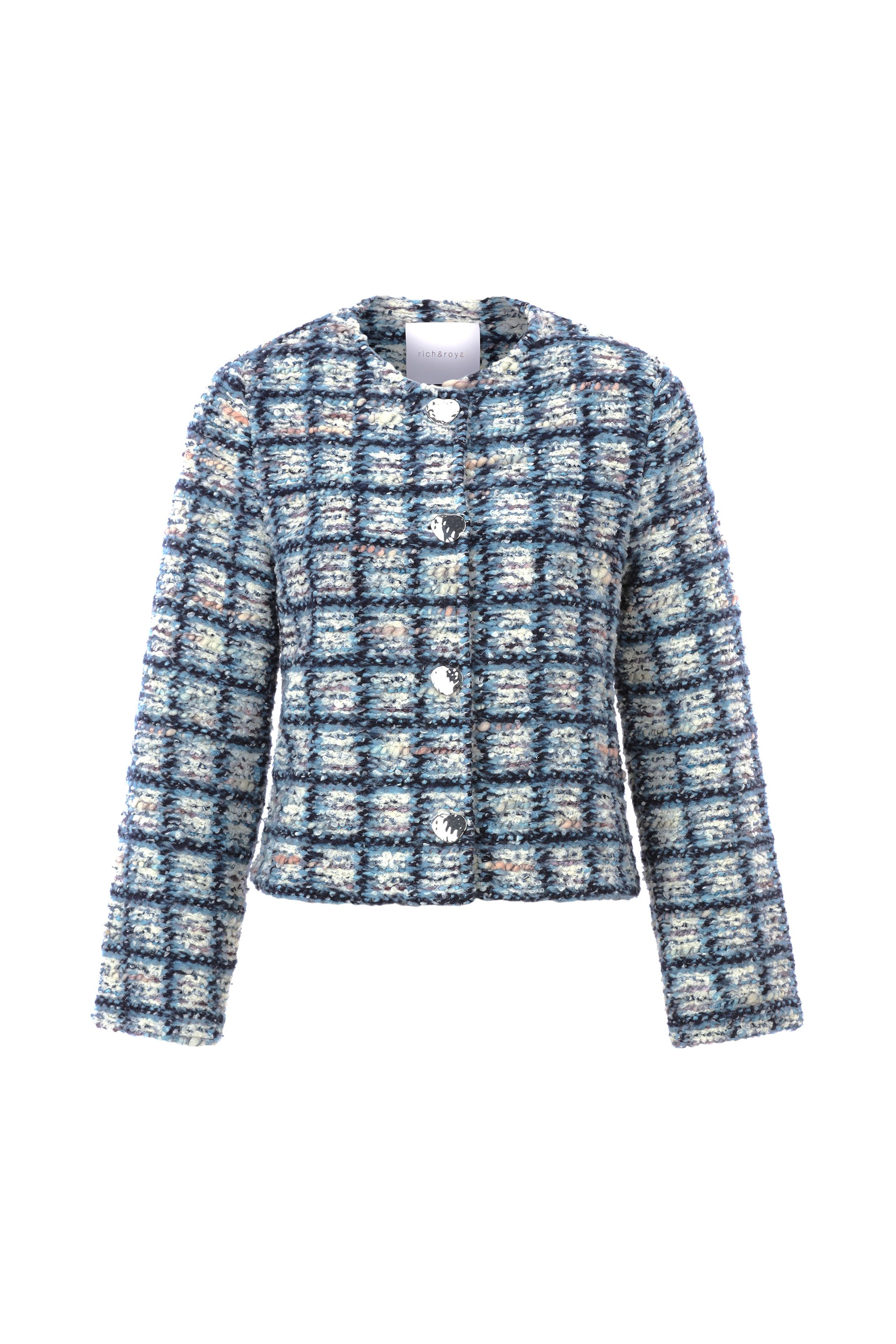 Rich & Royal Korte blazer Met glinsterende details in de wol