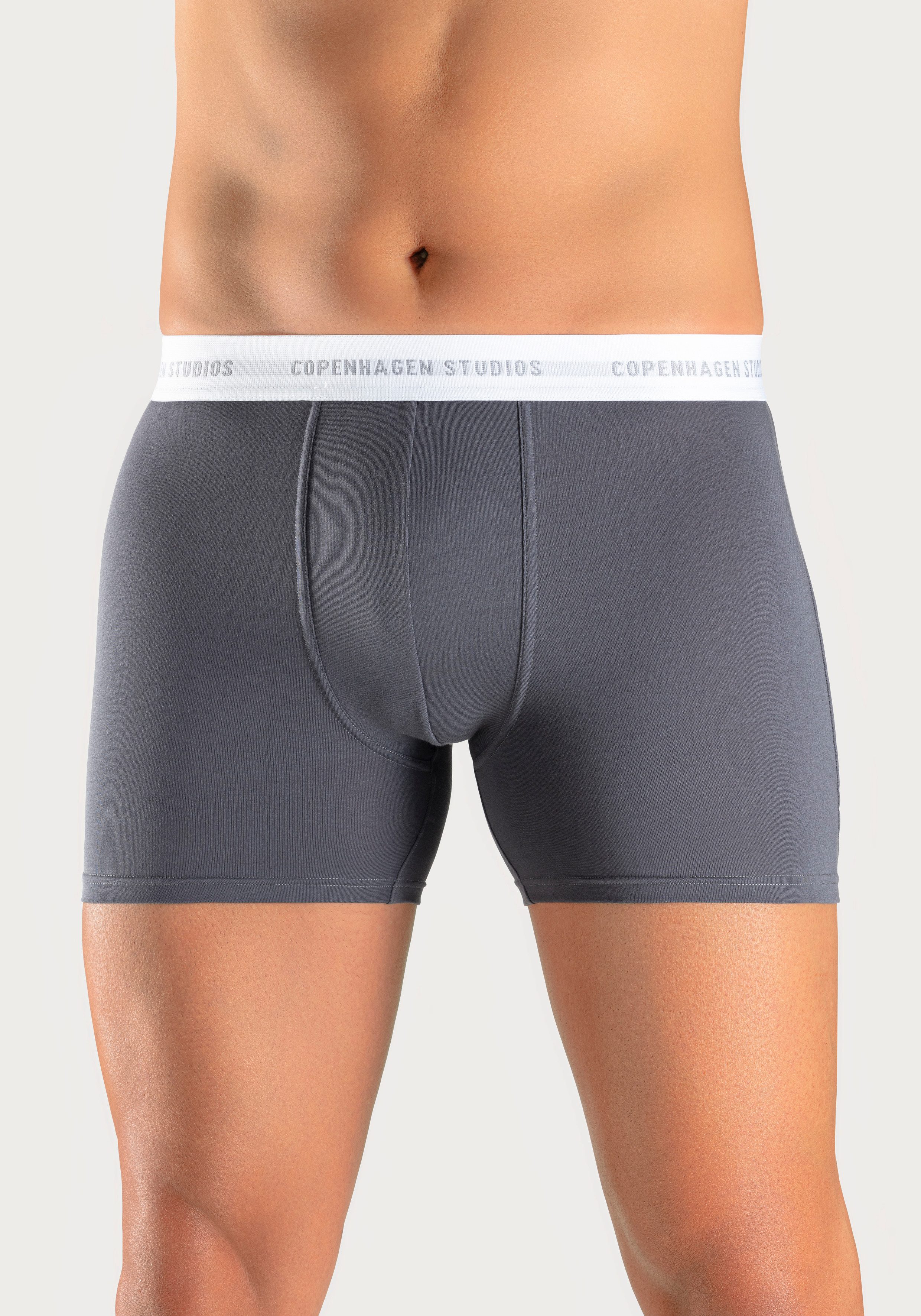 Copenhagen Studios Lange boxershort Boxershorts voor heren met langere pijpen en logo-tailleband (3 stuks)