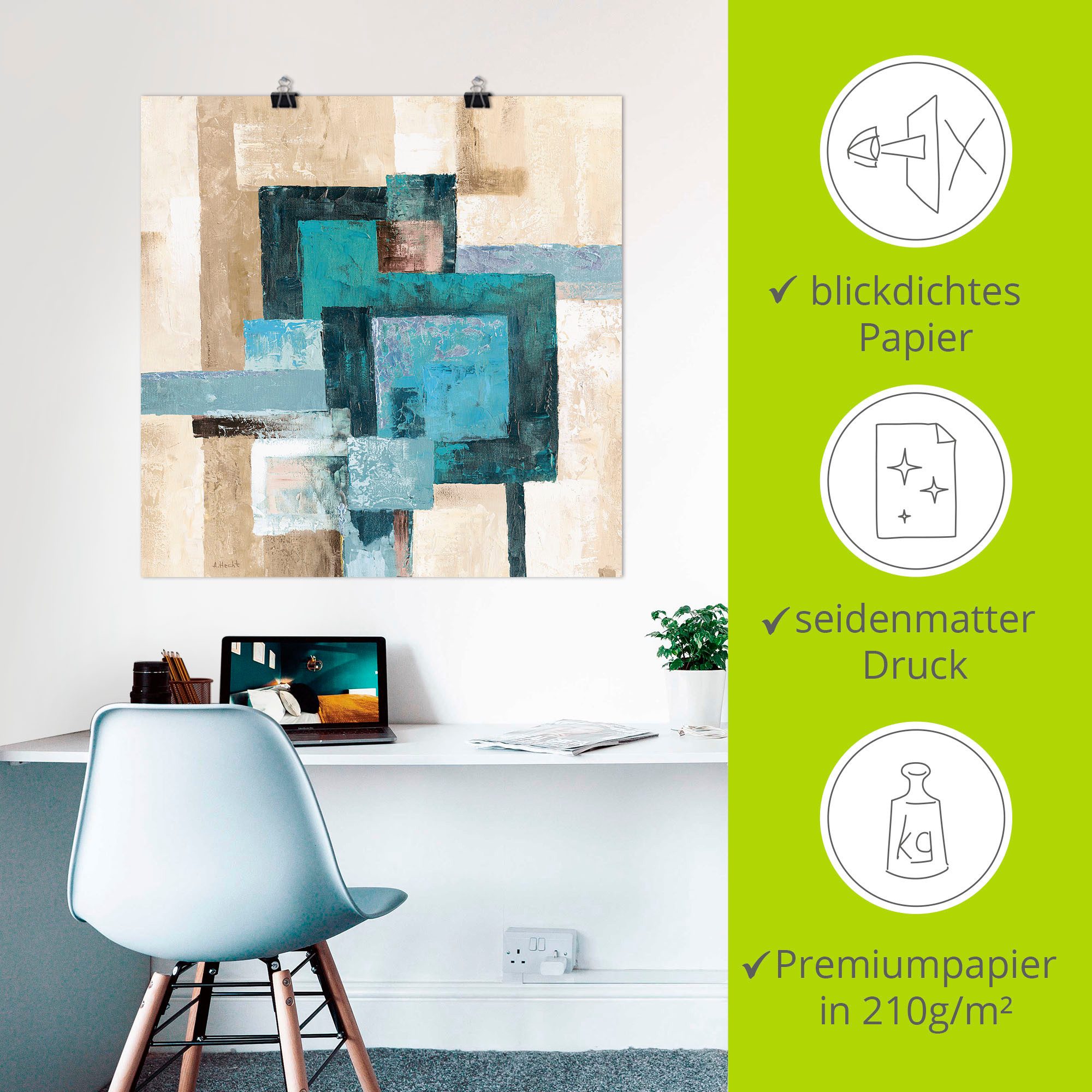 Artland Artprint Abstracte ruiten als artprint op linnen, poster, muursticker in verschillende maten