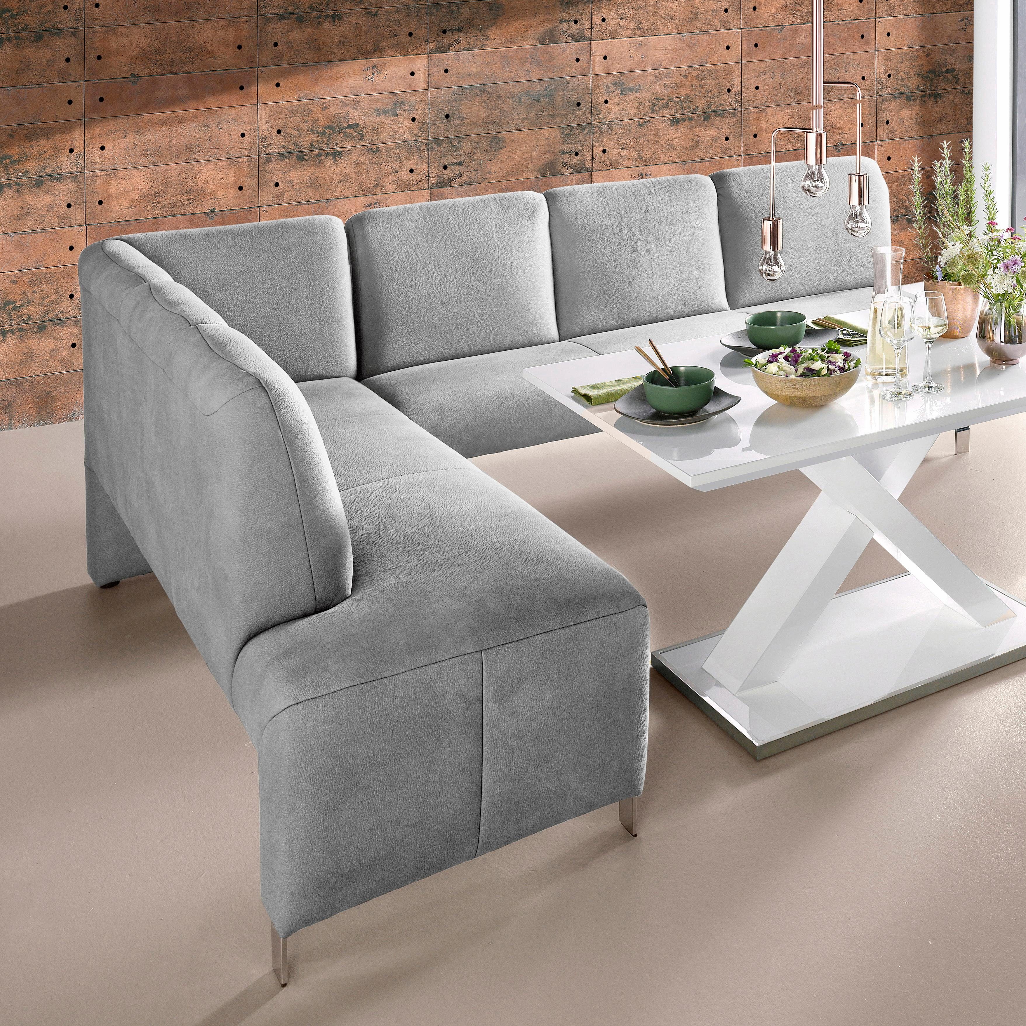 Exxpo - sofa fashion Hoekbank Intenso, modern, keuze uit leer of textiel, 264/197 cm (B/D) hoge bodemvrijheid, vrij in de ruimte te plaatsen, hoog zitcomfort
