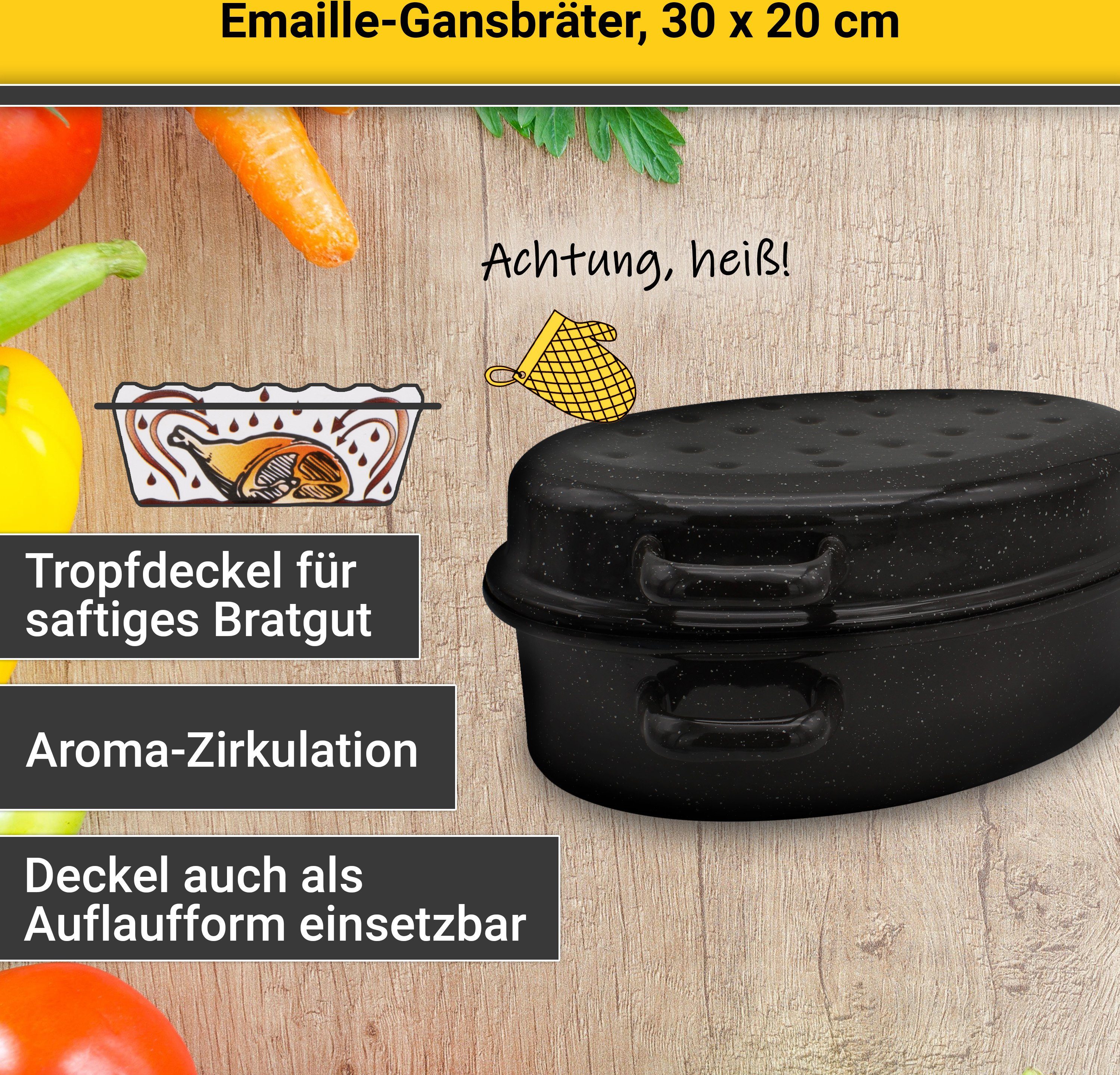 Krüger Braadpan Gansbraadpan met druipdeksel voor inductiekookvelden geschikt