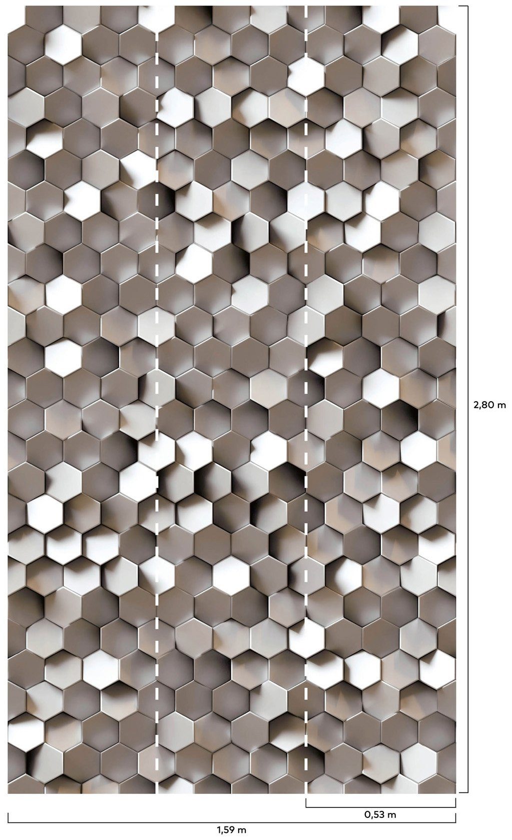 Bodenmeister Fotobehang 3D-effect metalen honingraat