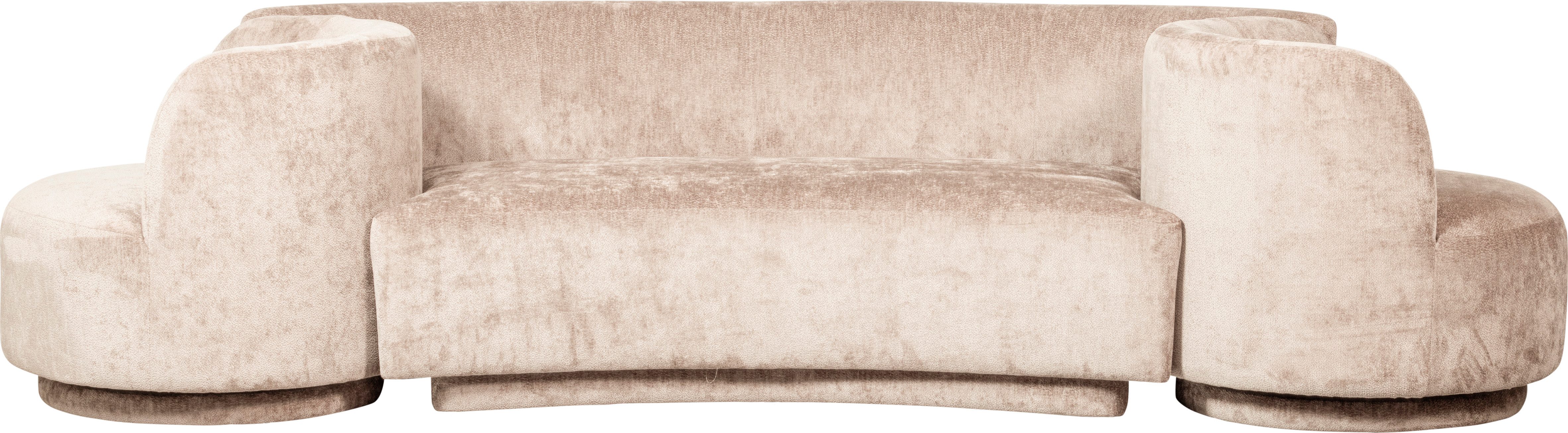 WOOOD Loungebank Combi-Popular: Bank + fauteuil met grof chenille gevoerd, breedte 370 cm