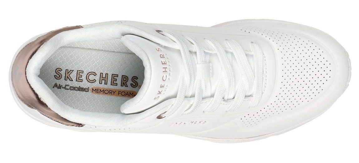 Skechers Sneakers UNO WEDGE-HI STEPS , wedge sneaker, veterschoen met air-cooled memory foam
