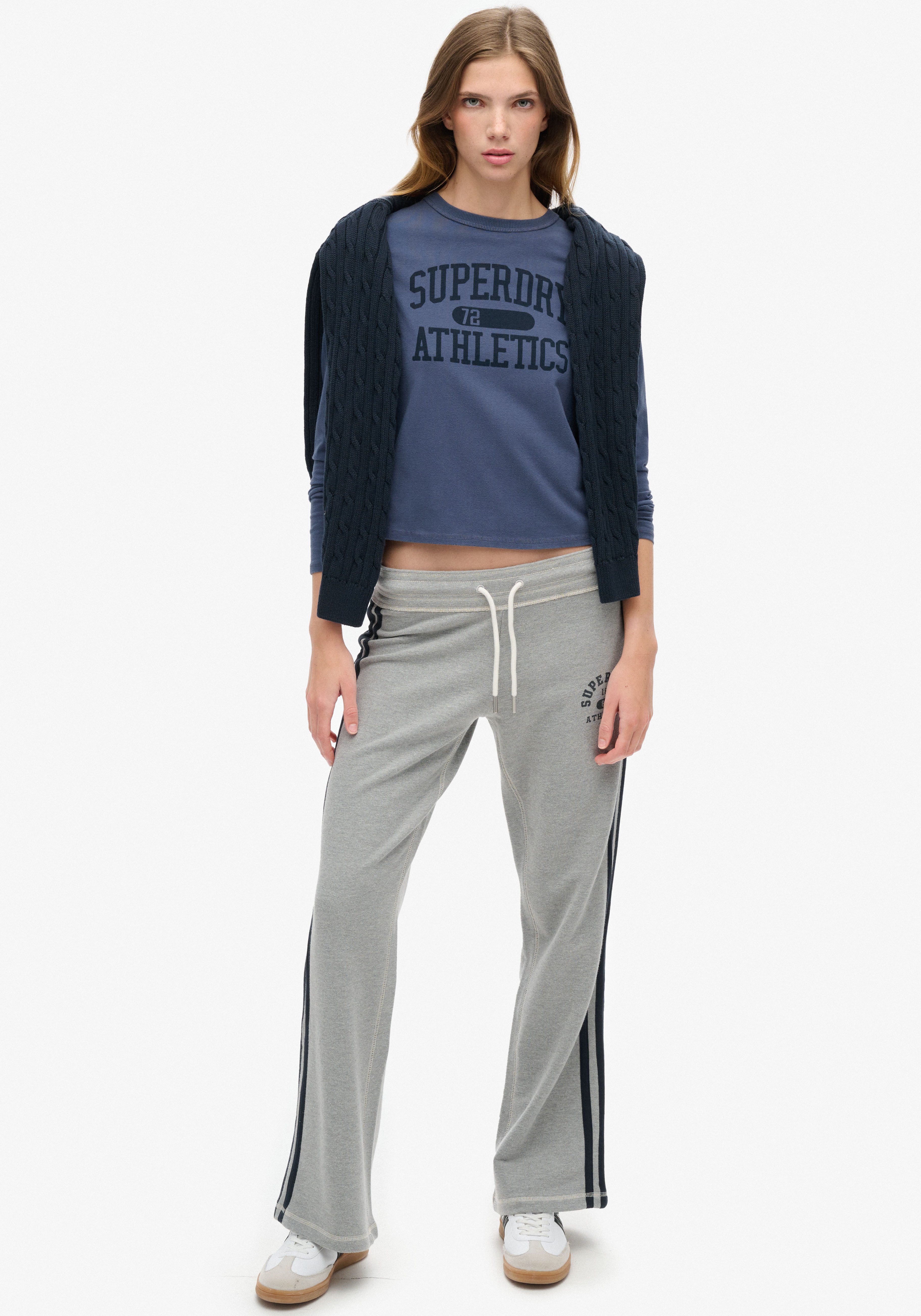 Superdry Sweatbroek ATHLETIC STRIPE FLARE JOGGER Joggingbroek met strepen en flare