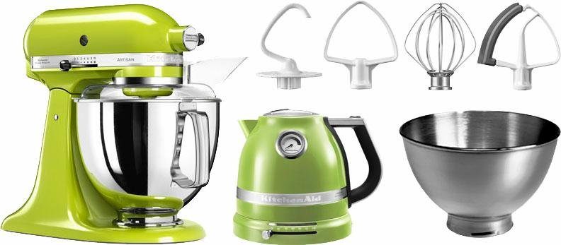 KitchenAid Keukenmachine Artisan met gratis waterkoker, 2e kom, flexibele garde (waarde ca. € 307,-)