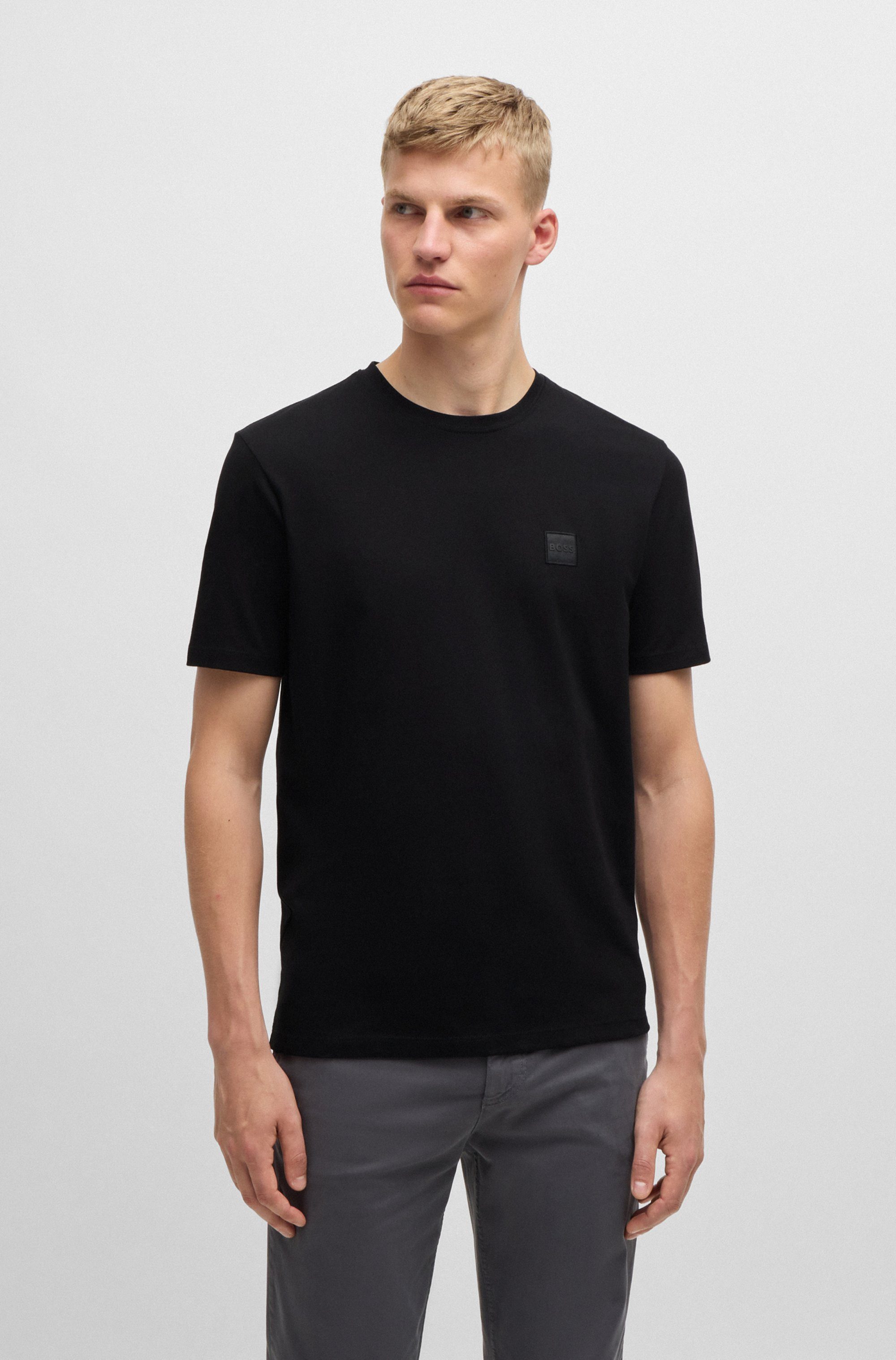 Boss Orange T-shirt Tales met boss-borduursel op de borst