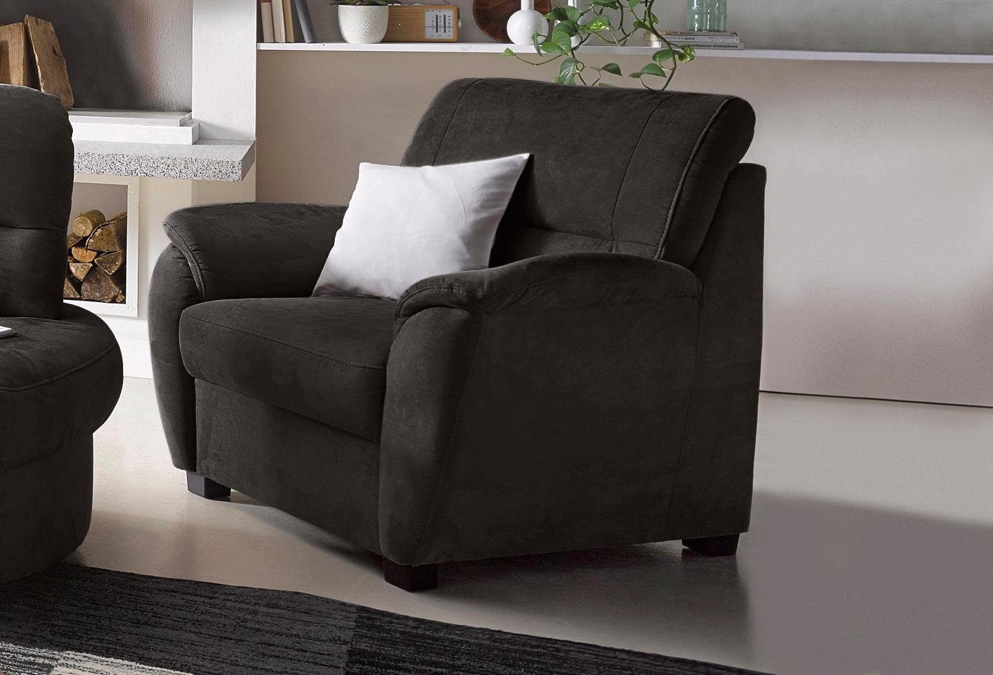 sit&more Fauteuil Pandora fauteuils maat Luxe-microvezel ALTARA NUBUCK zwart