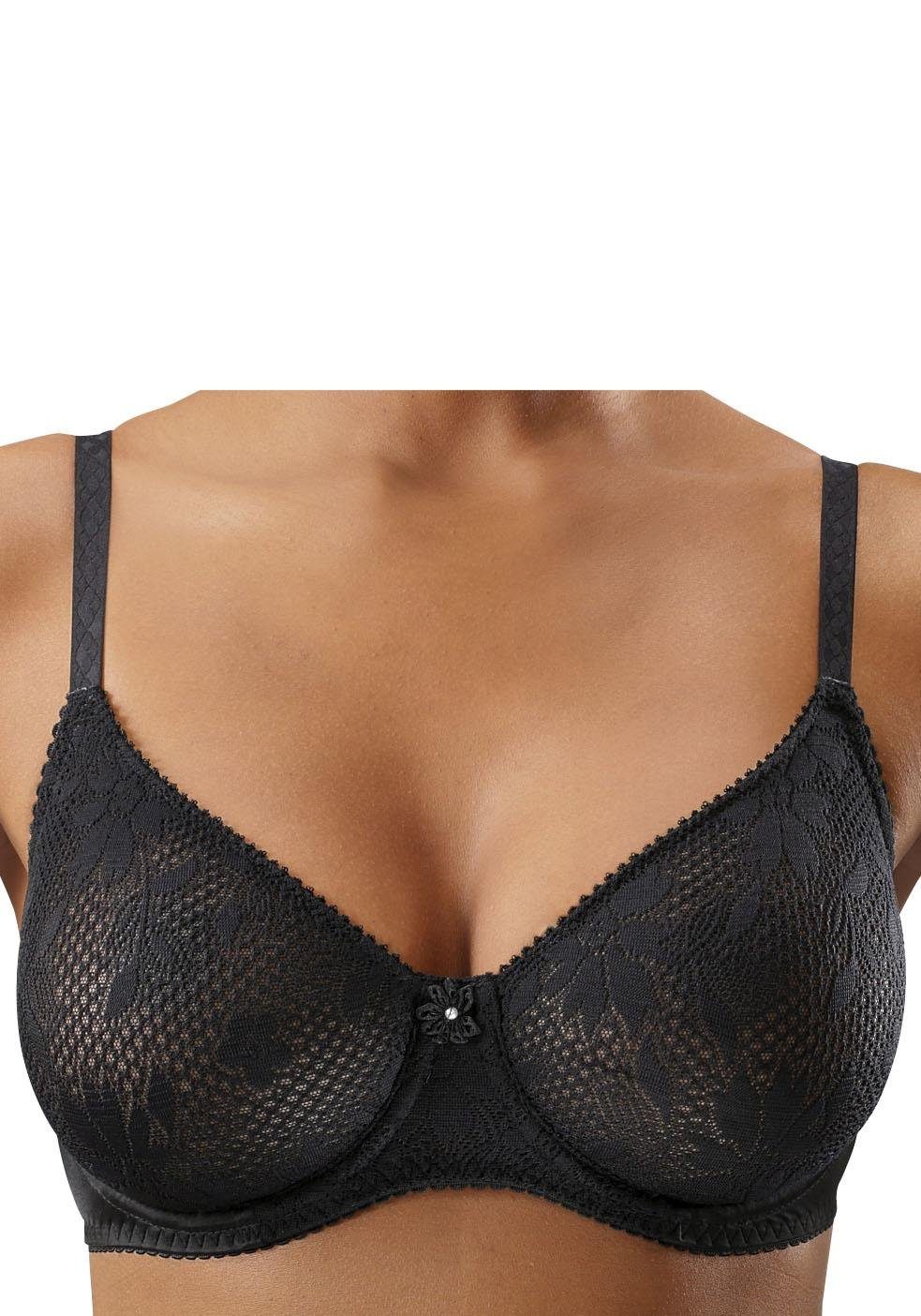 Nuance T-shirt-bh met beugel, met naadloze cups van gladde kant, dessous