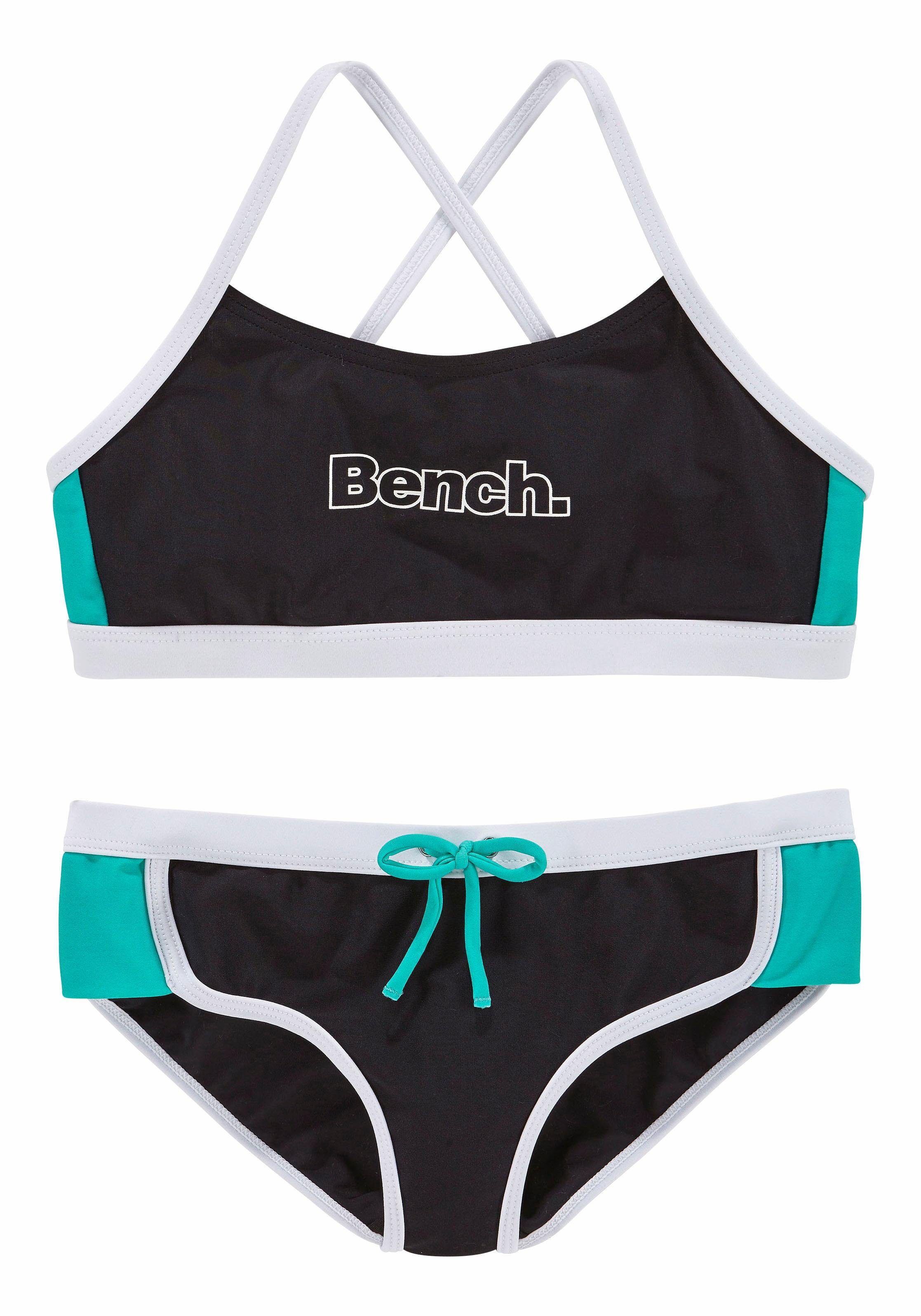 Bench. Bustierbikini met contrastdetails meisjes bikini's maat 170/176 zwart
