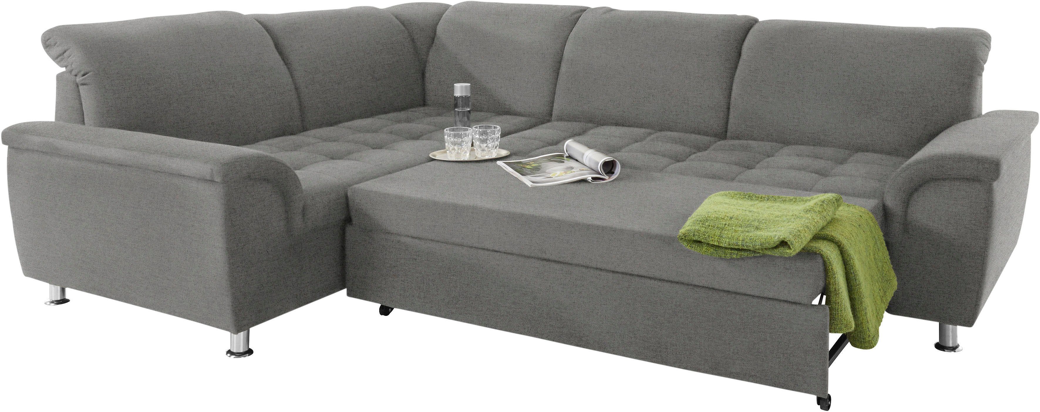 DOMO collection Hoekbank Franzi, tijdloos en elegant, moderne zittingstikking, L-Vorm
