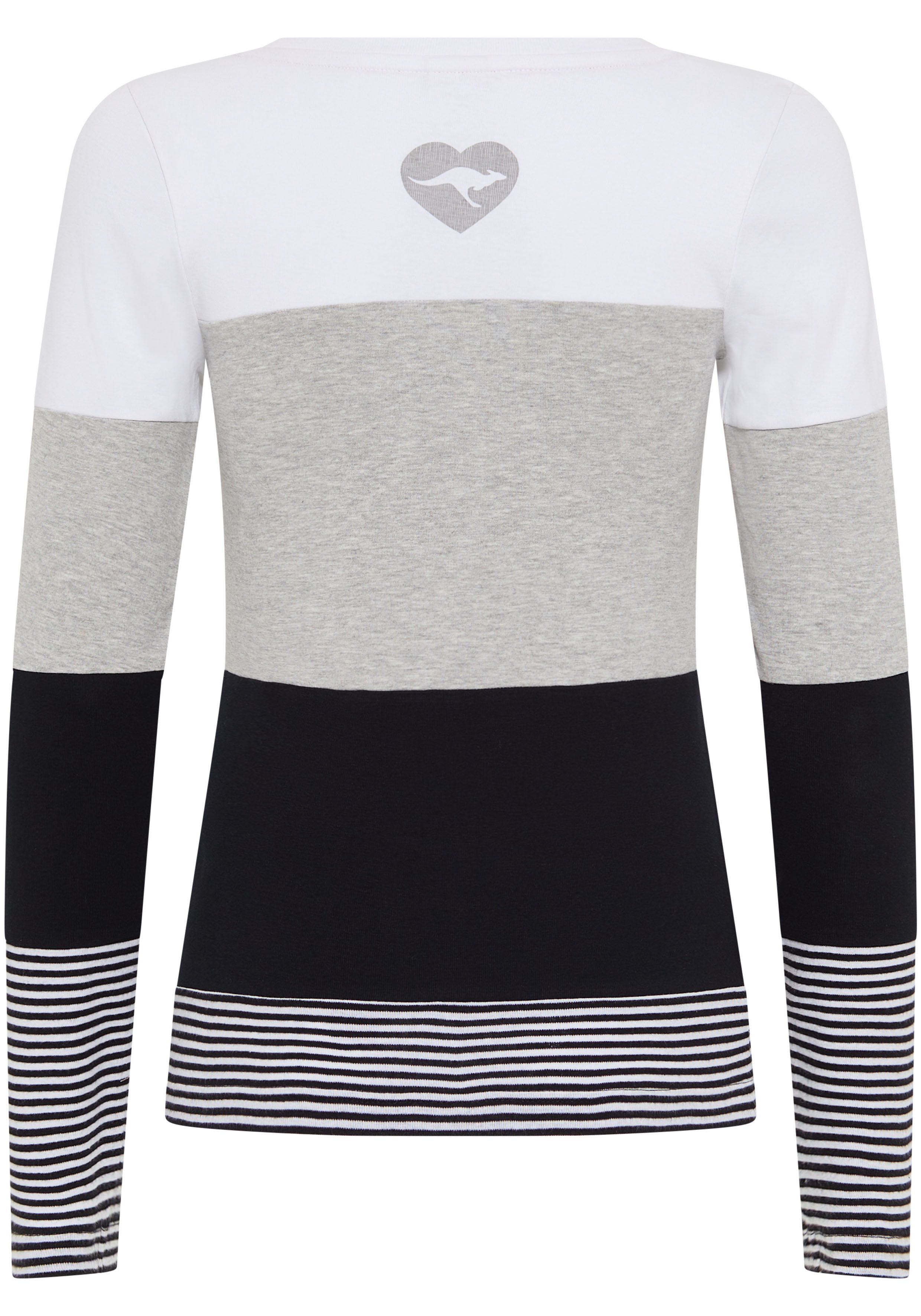 KangaROOS Longsleeve met lange mouwen figuurvolgende pasvorm colourblocking-look