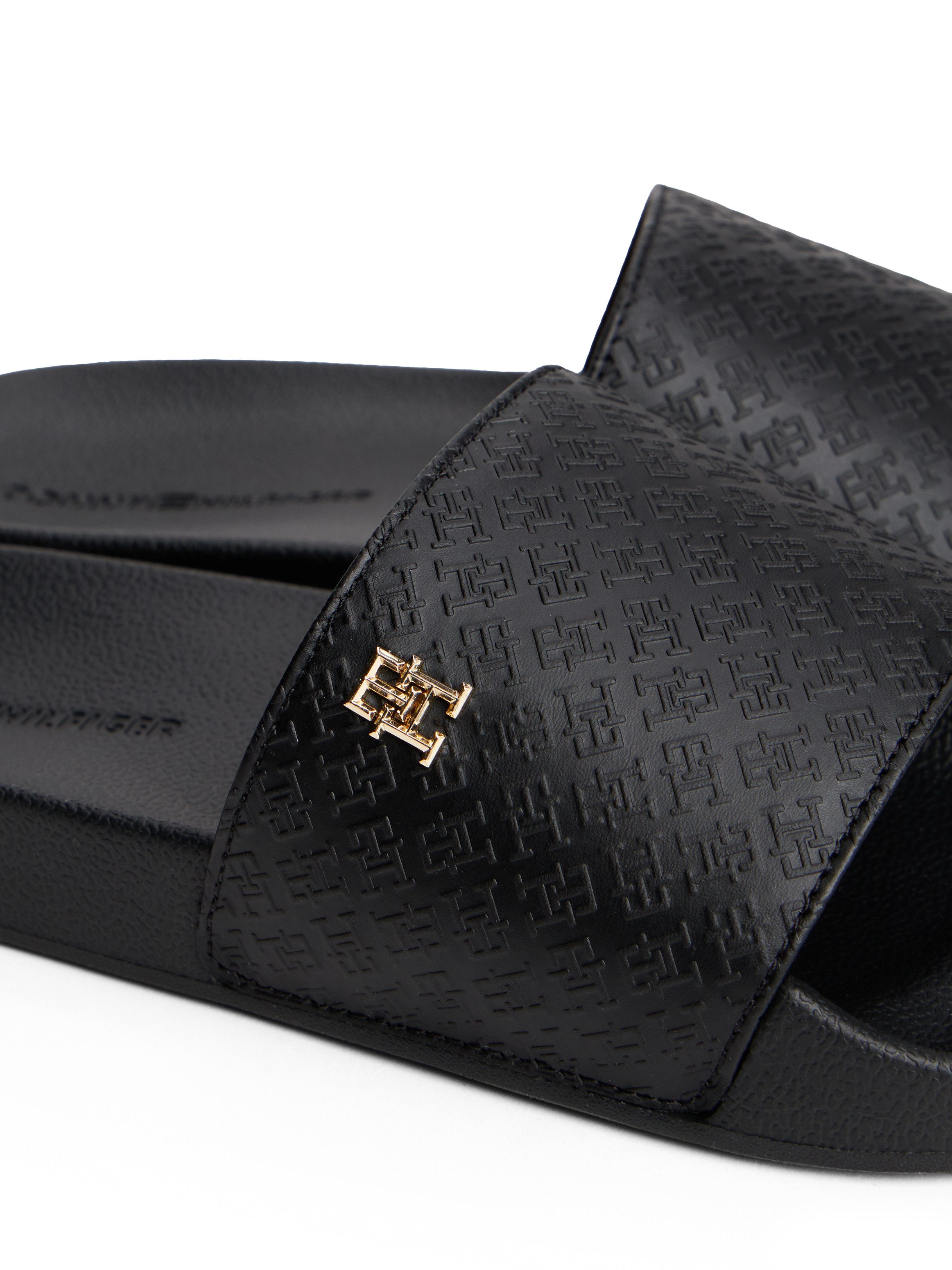 Tommy Hilfiger Slippers TH MONOGRAM POOLSIDE , comfort-schoen, zomerschoen, instapschoen met th-sieraad