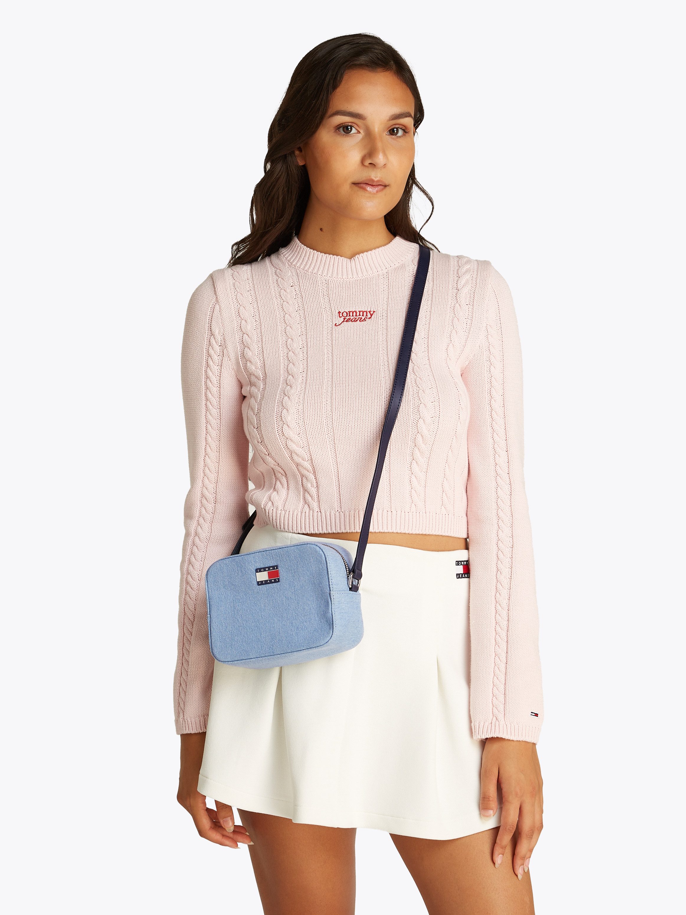 TOMMY JEANS Camerazak TJW ESS MUST CAMERA BAG DENIM , dames schoudertas, handtas, mini tas met logovlag