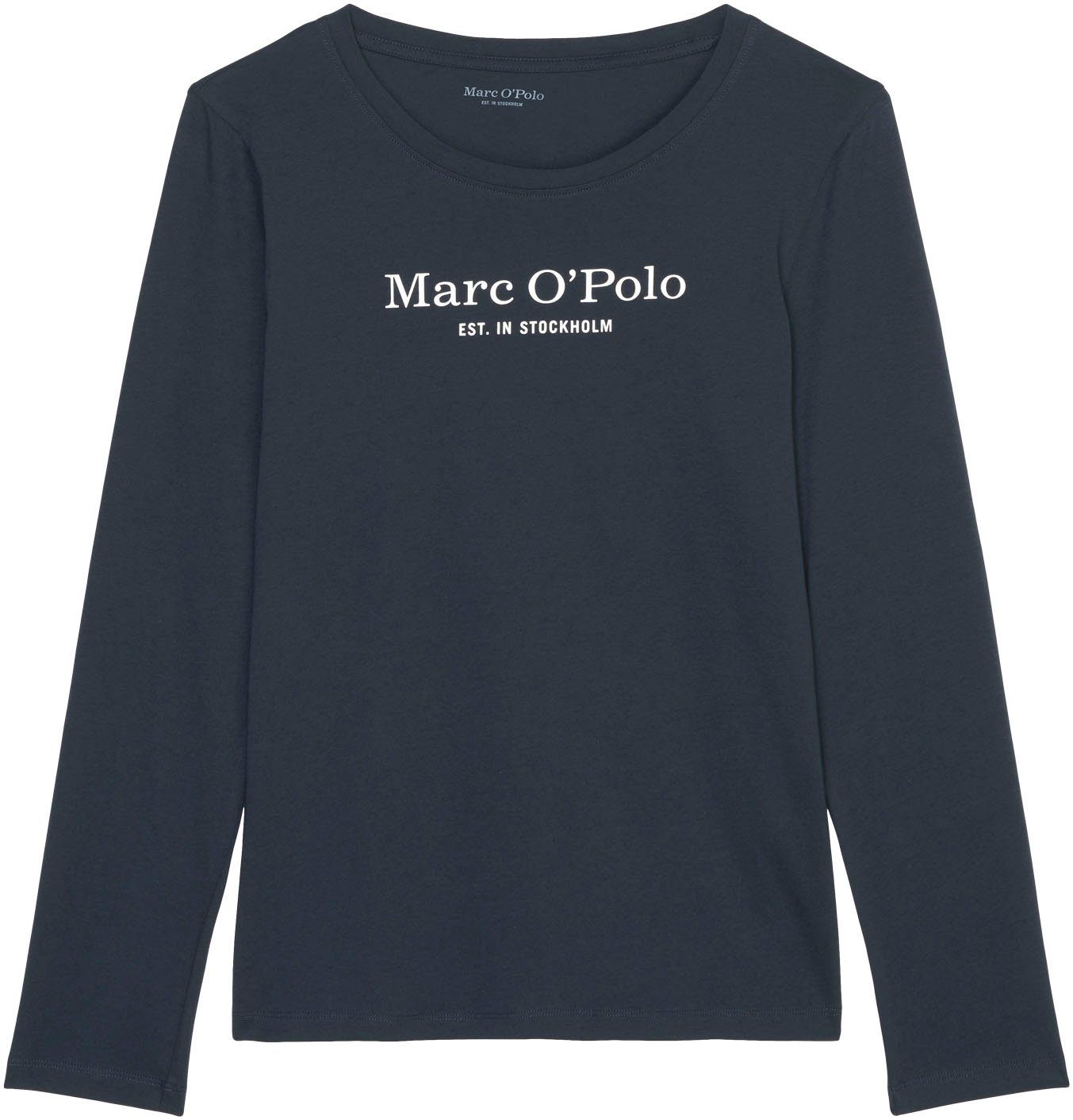 Marc O'Polo Shirt met lange mouwen Mix & Match Cotton met borstprint in contrastkleur