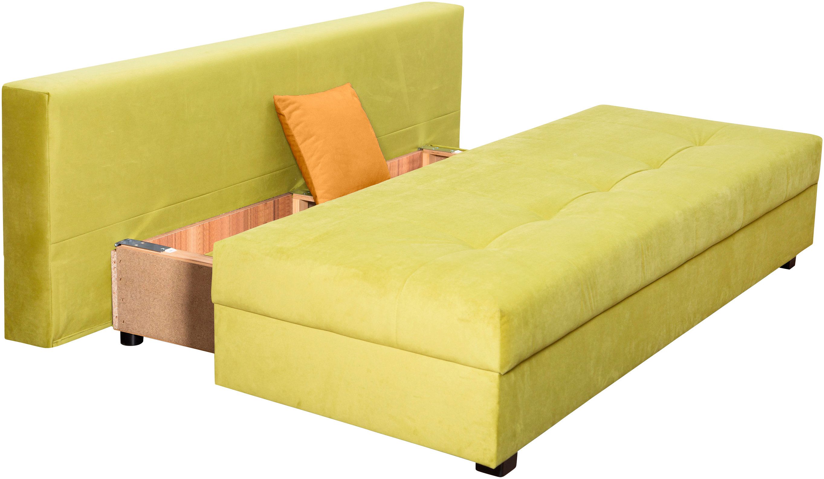 COLLECTION AB Slaapbank DARIA inclusief slaapfunctie en bedlade Slaapbank, bedfunctie, bedlade, inclusief rugkussens, veerkern