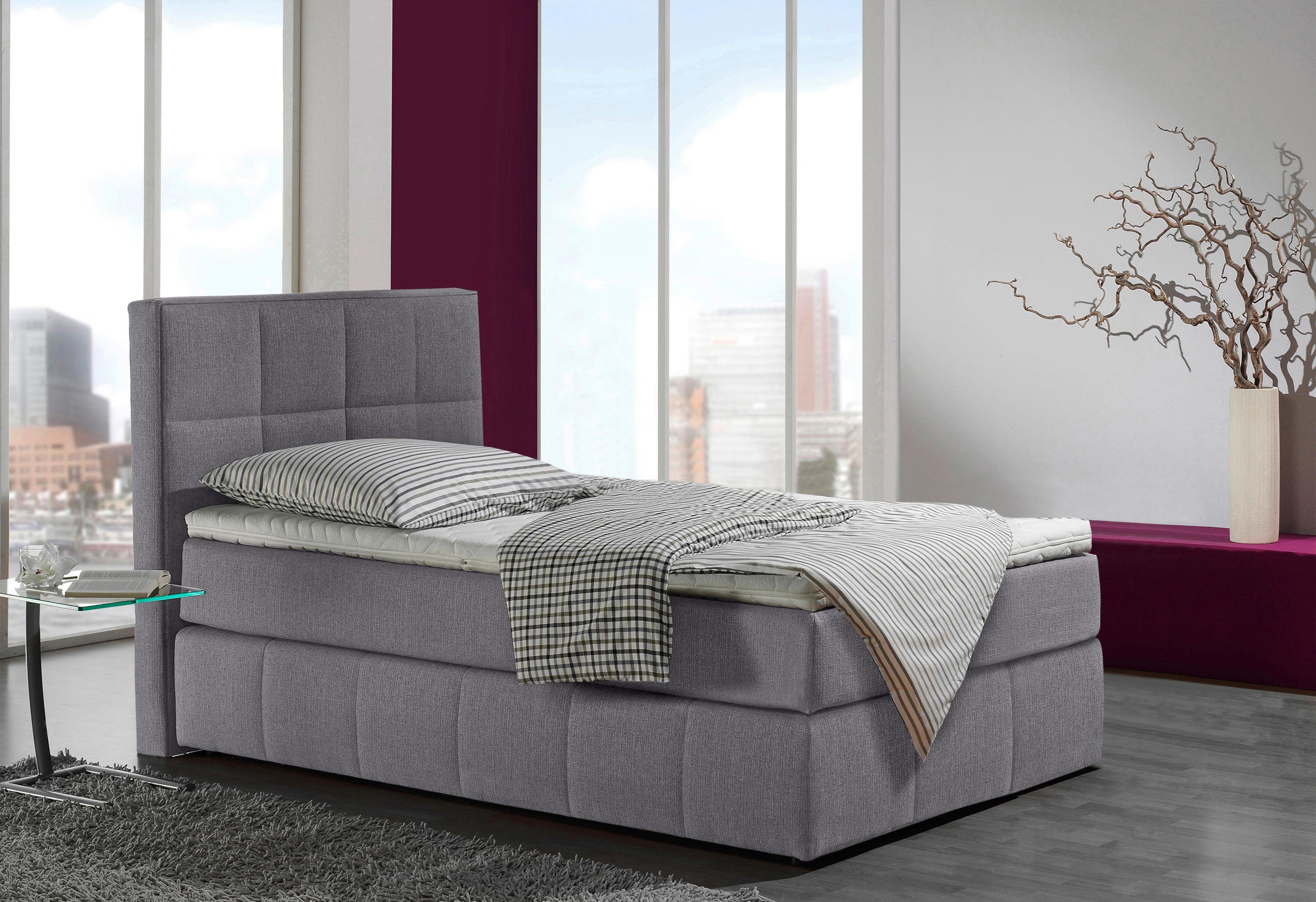 INOSIGN Boxspring Casano met fijne stiksels, in 3 matrassoorten, 2 hardheden en 5 kleuren