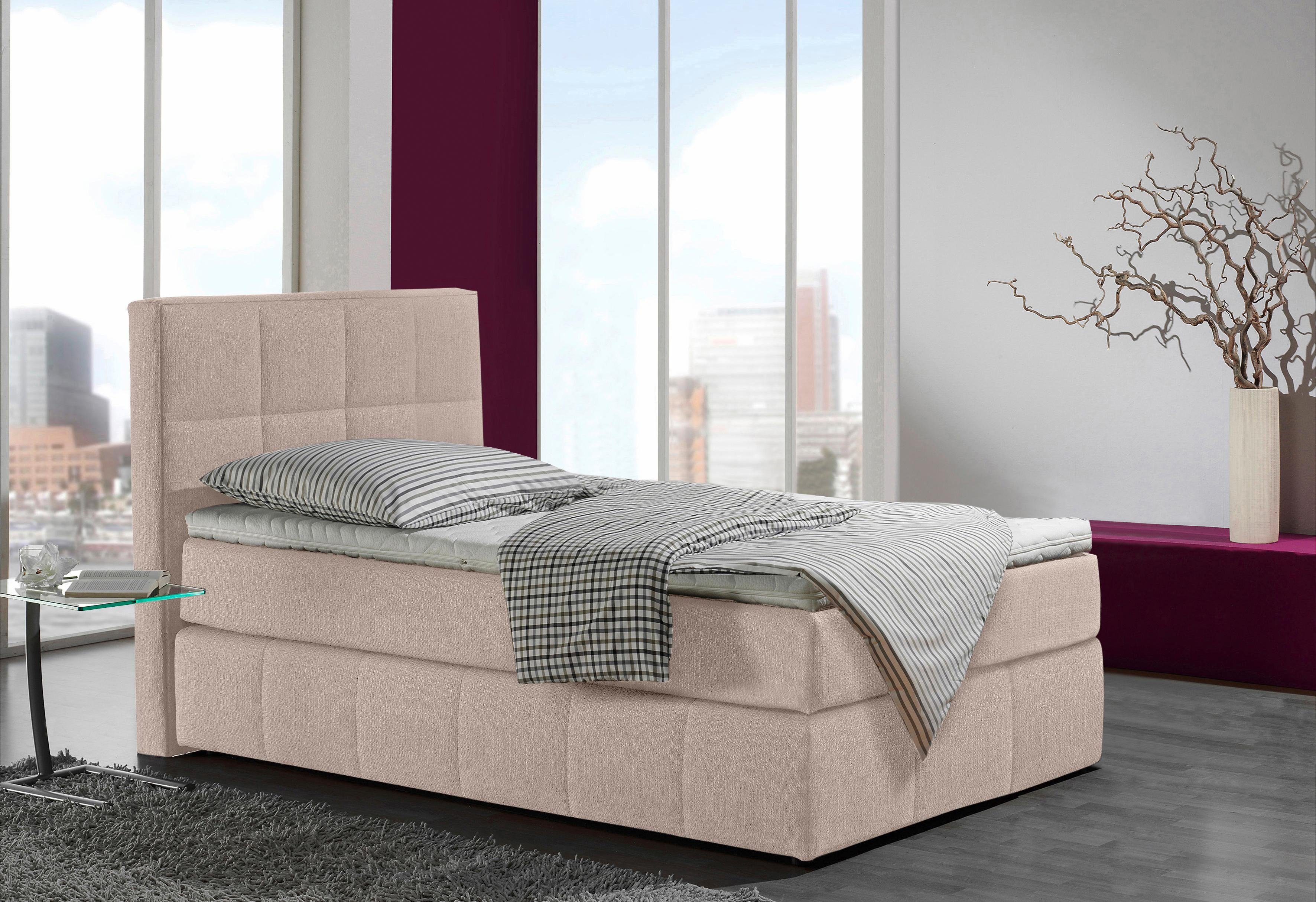 INOSIGN Boxspring Casano met fijne stiksels, in 3 matrassoorten, 2 hardheden en 5 kleuren