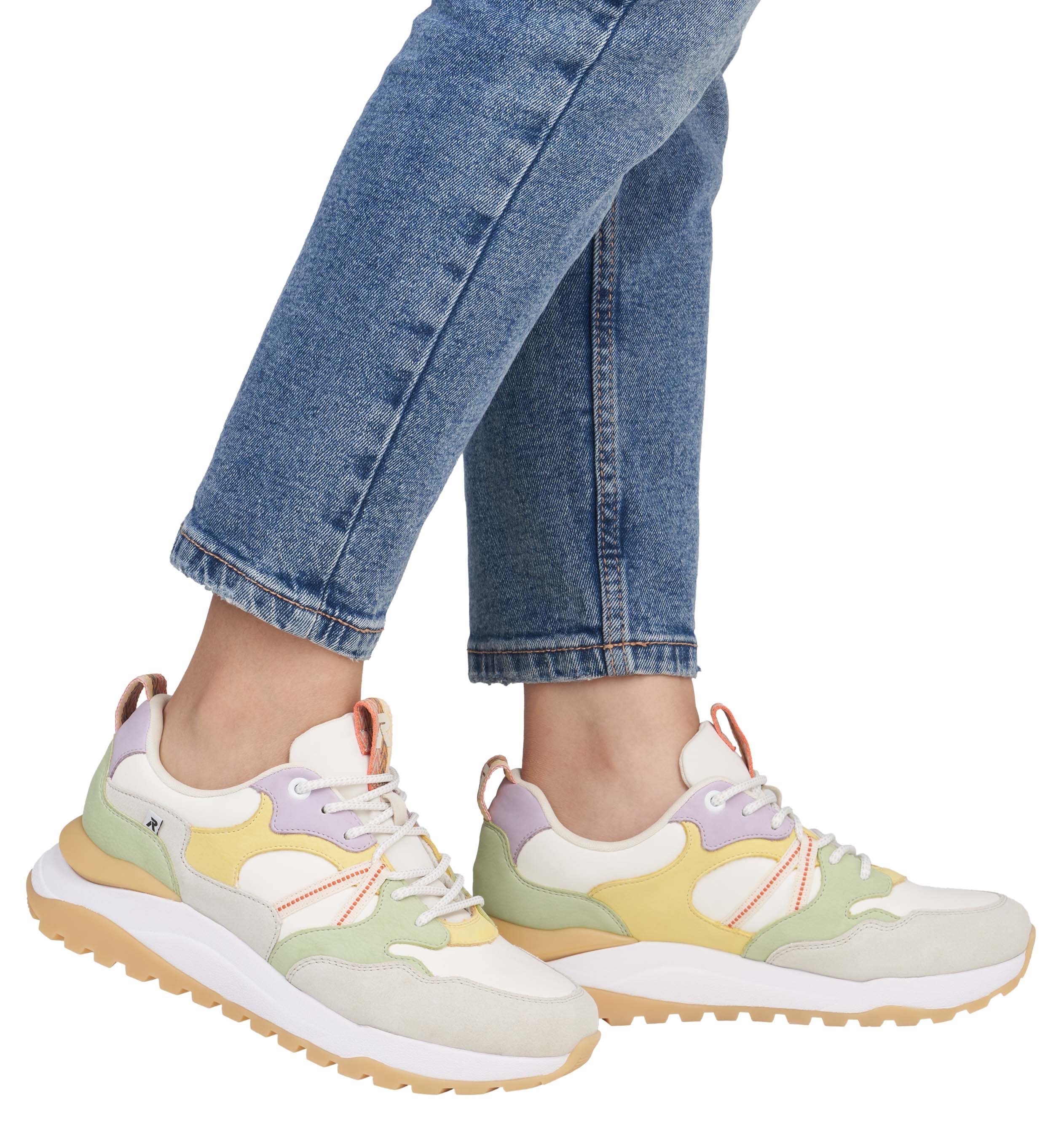 RIEKER Sport Sneakers met sleehak Bel Air vrijetijdsschoen, lage schoen, veterschoen met uitneembaar voetbed